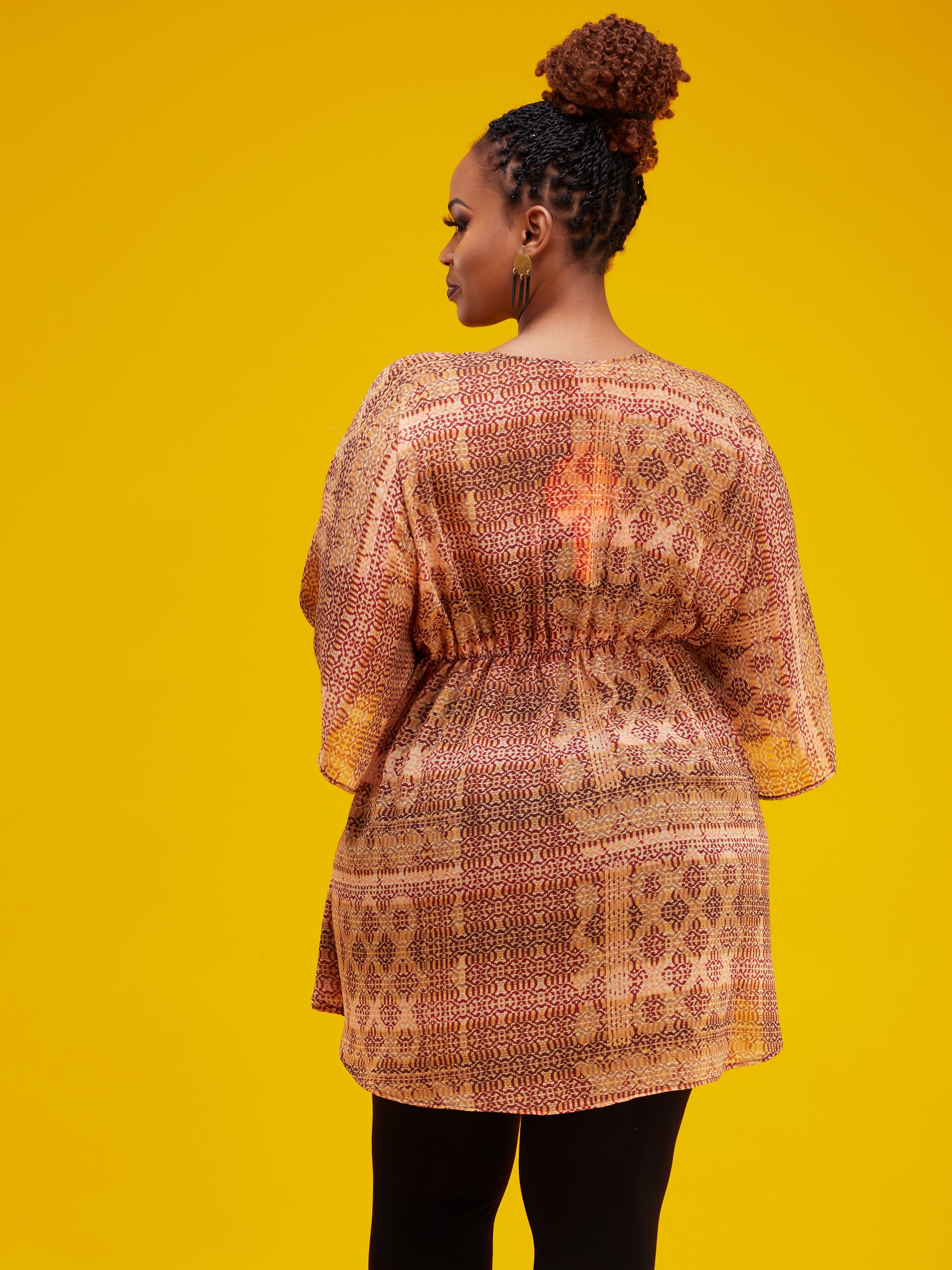 Vivo Lulu Tunic Kaftan - Orange / Red Print