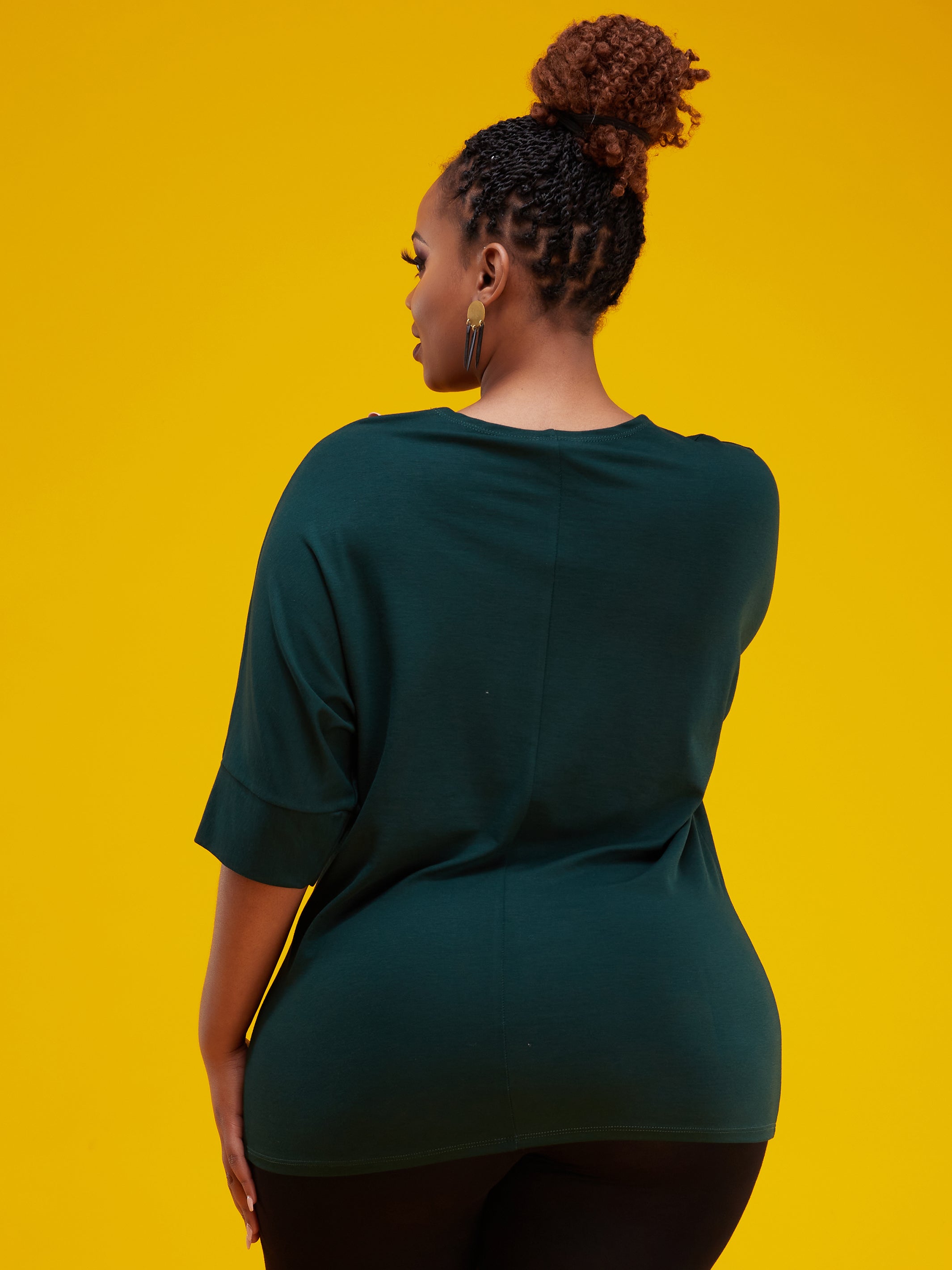 Vivo Basic Abby Loose Top - Dark Green