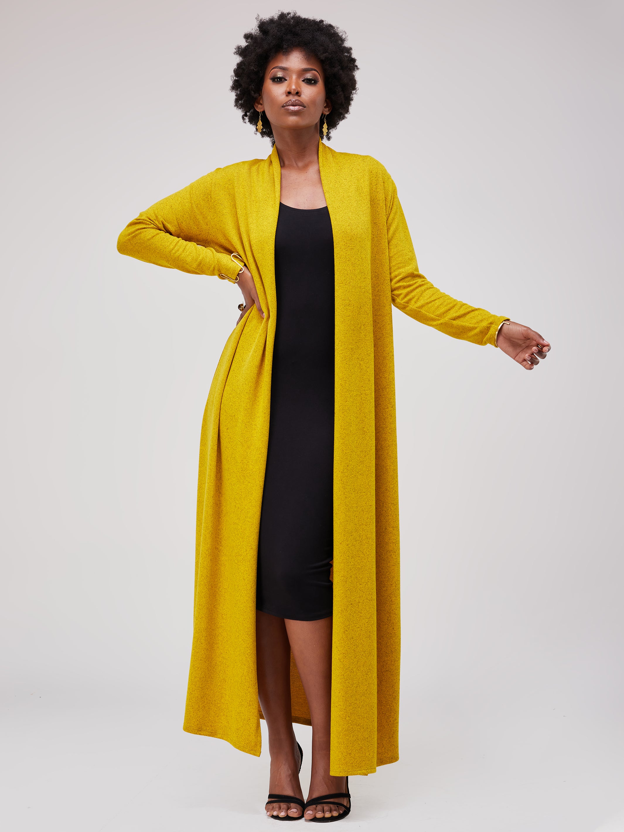 Vivo Basic Extra Long May Sweater - Mustard