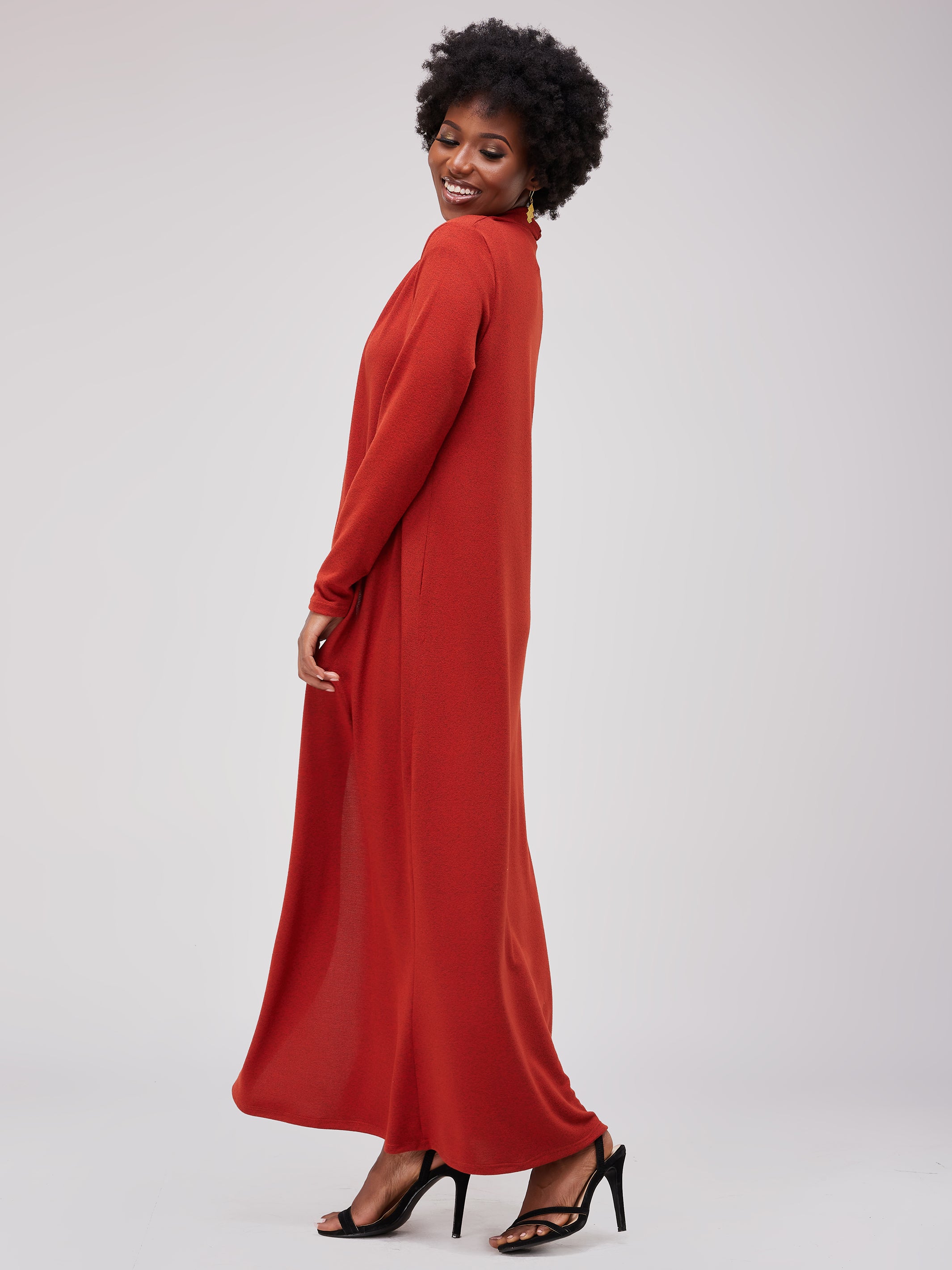 Vivo Basic Extra Long May Sweater - Rust