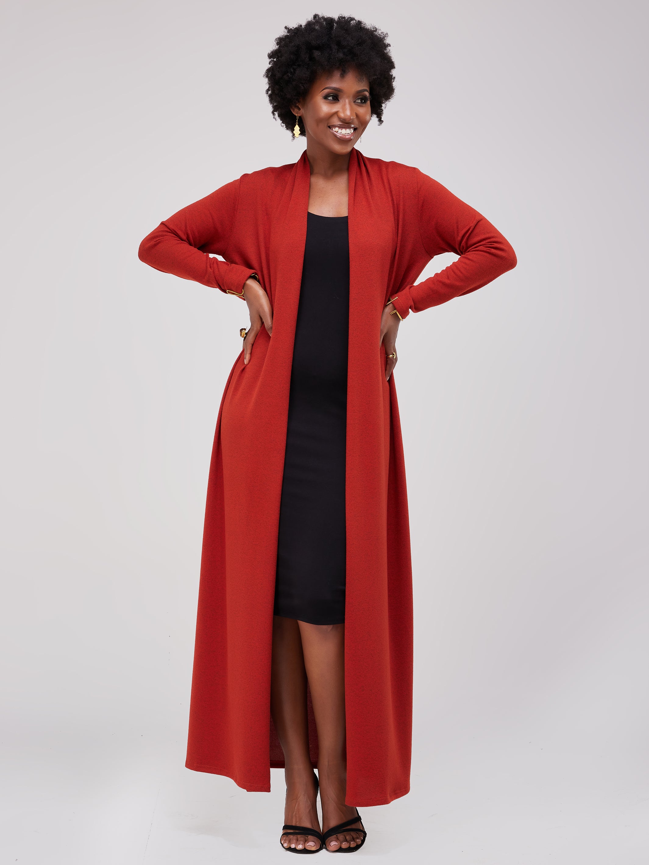 Vivo Basic Extra Long May Sweater - Rust