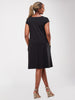 Vivo Basic Kena Tent Knee Length Dress - Black