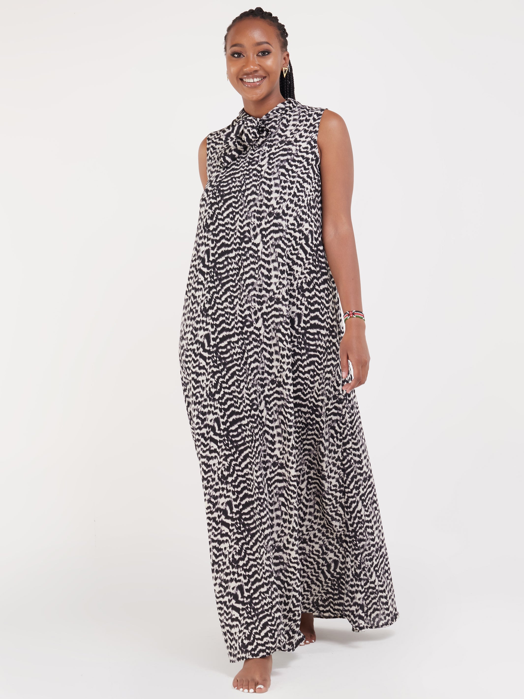 Vivo Bissa Reversible Maxi Dress - Black / White Print