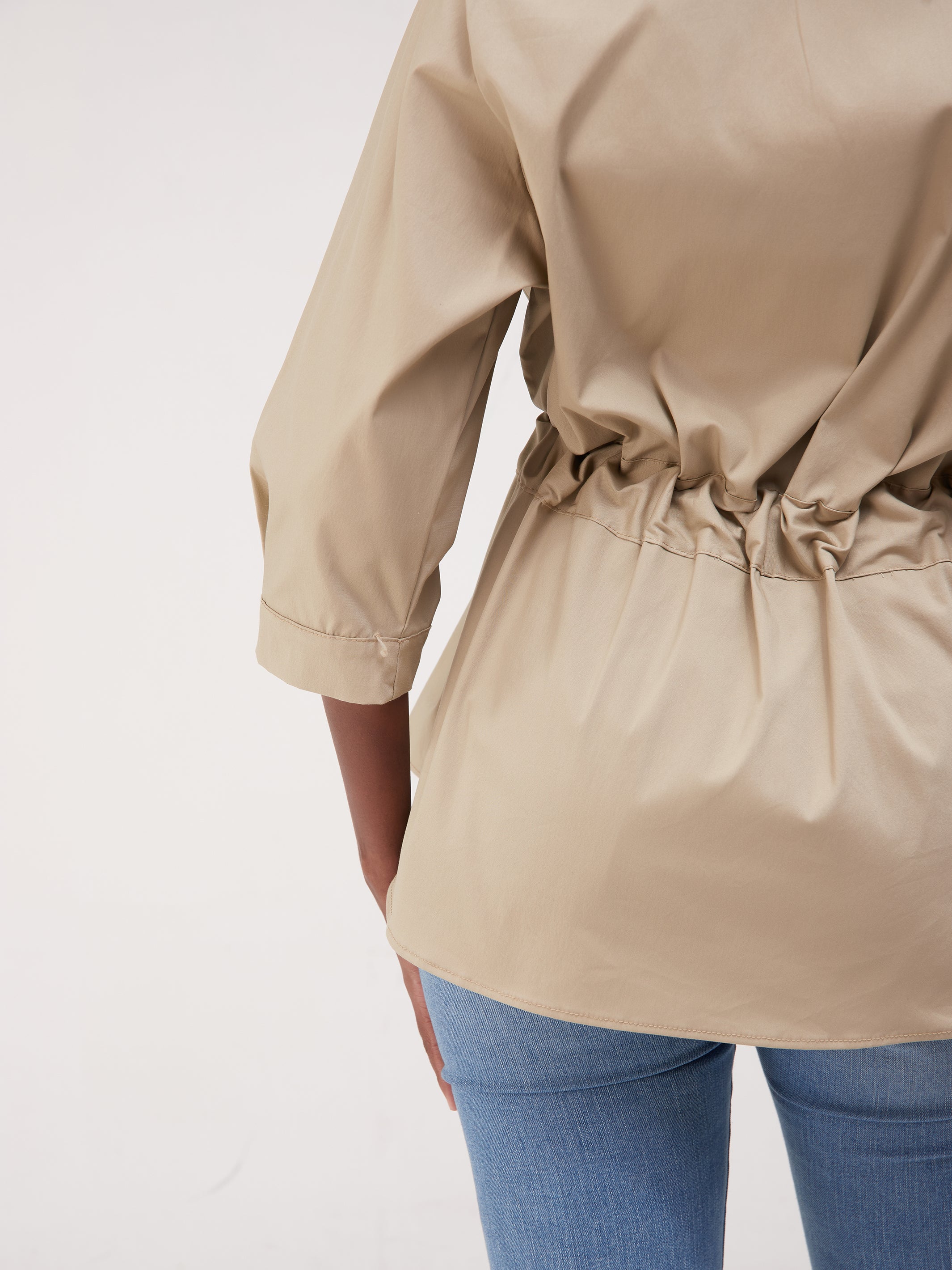 Safari Huru Peplum Shacket - Sand