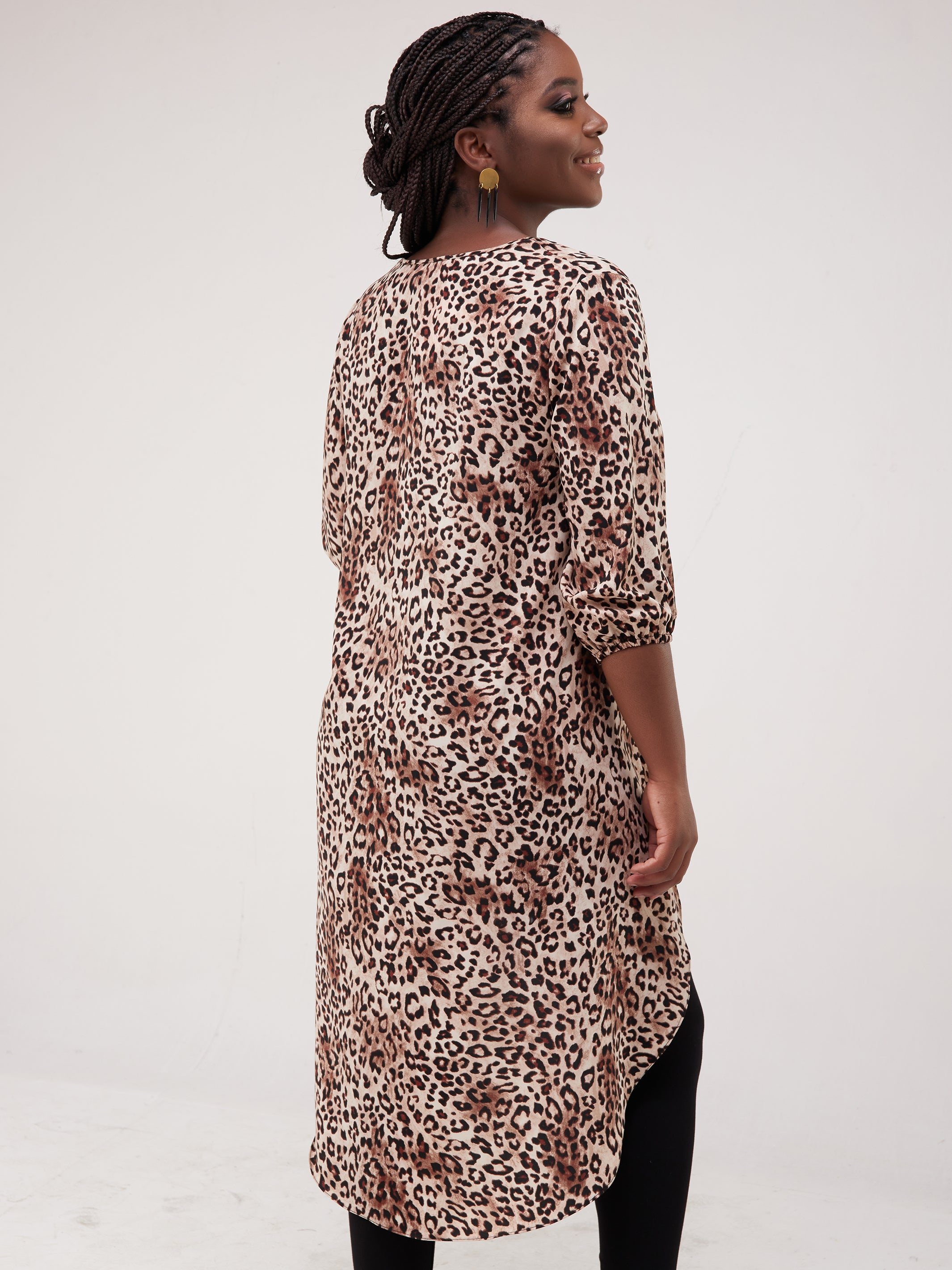 Safari High-Low Top - Brown Print