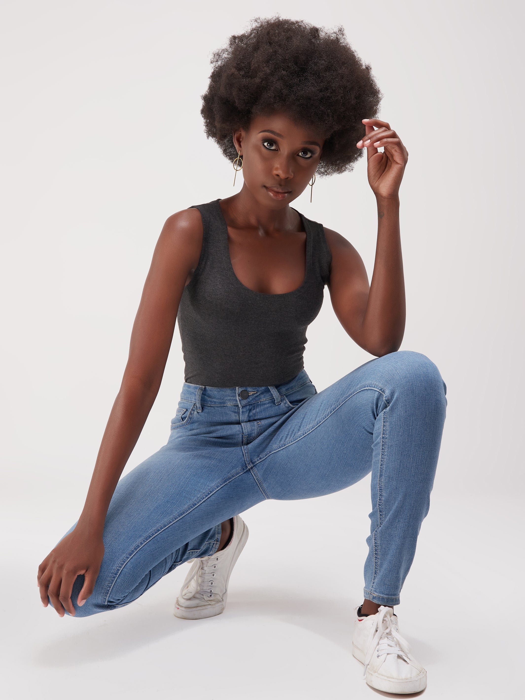 Vivo Basic RT Sleeveless Bodysuit - Dark Grey