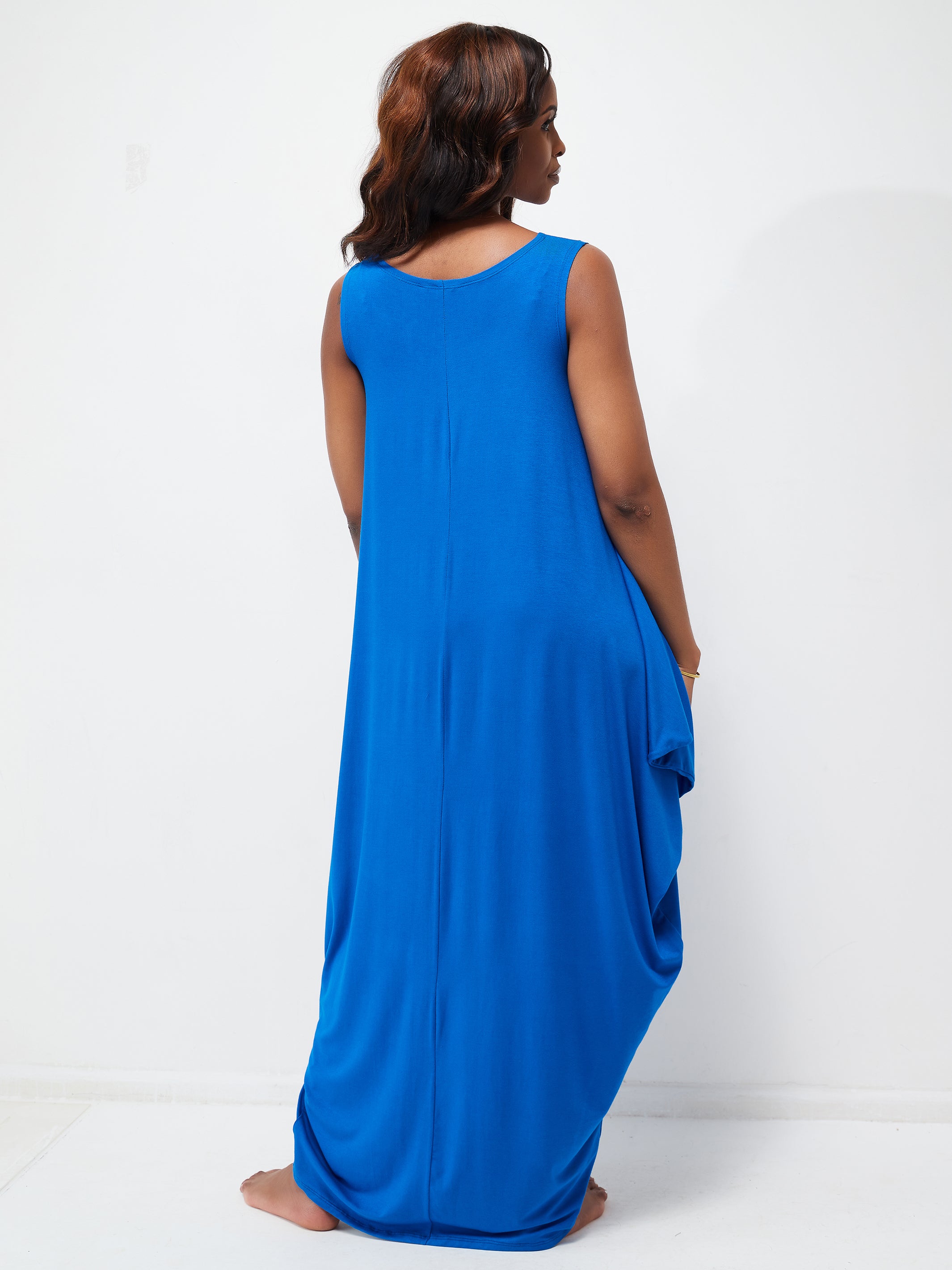 Vivo Basic Salma Maxi Boat Neck Dress - Blue