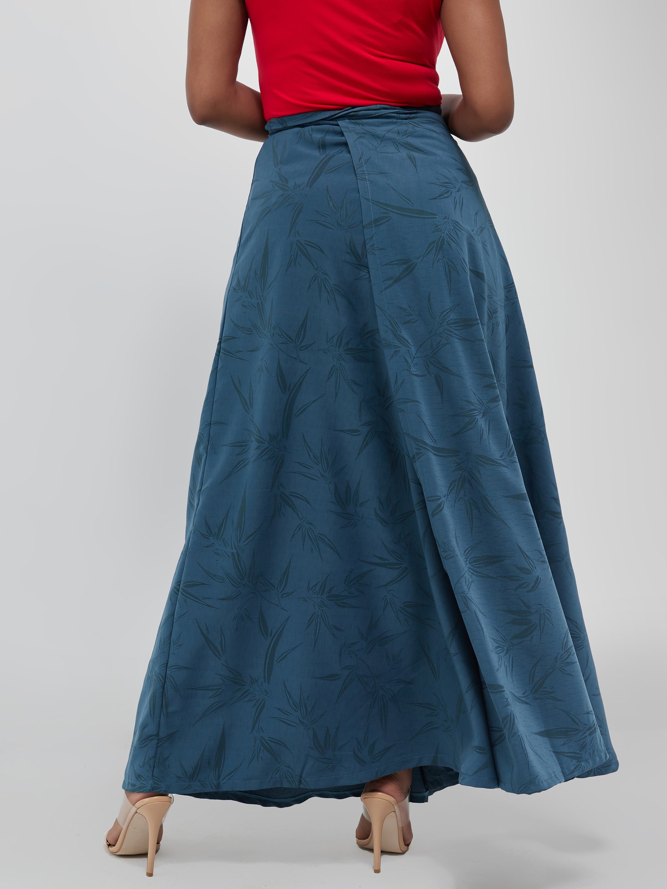 Safari Inara Circular Wrap Maxi Skirt - Teal