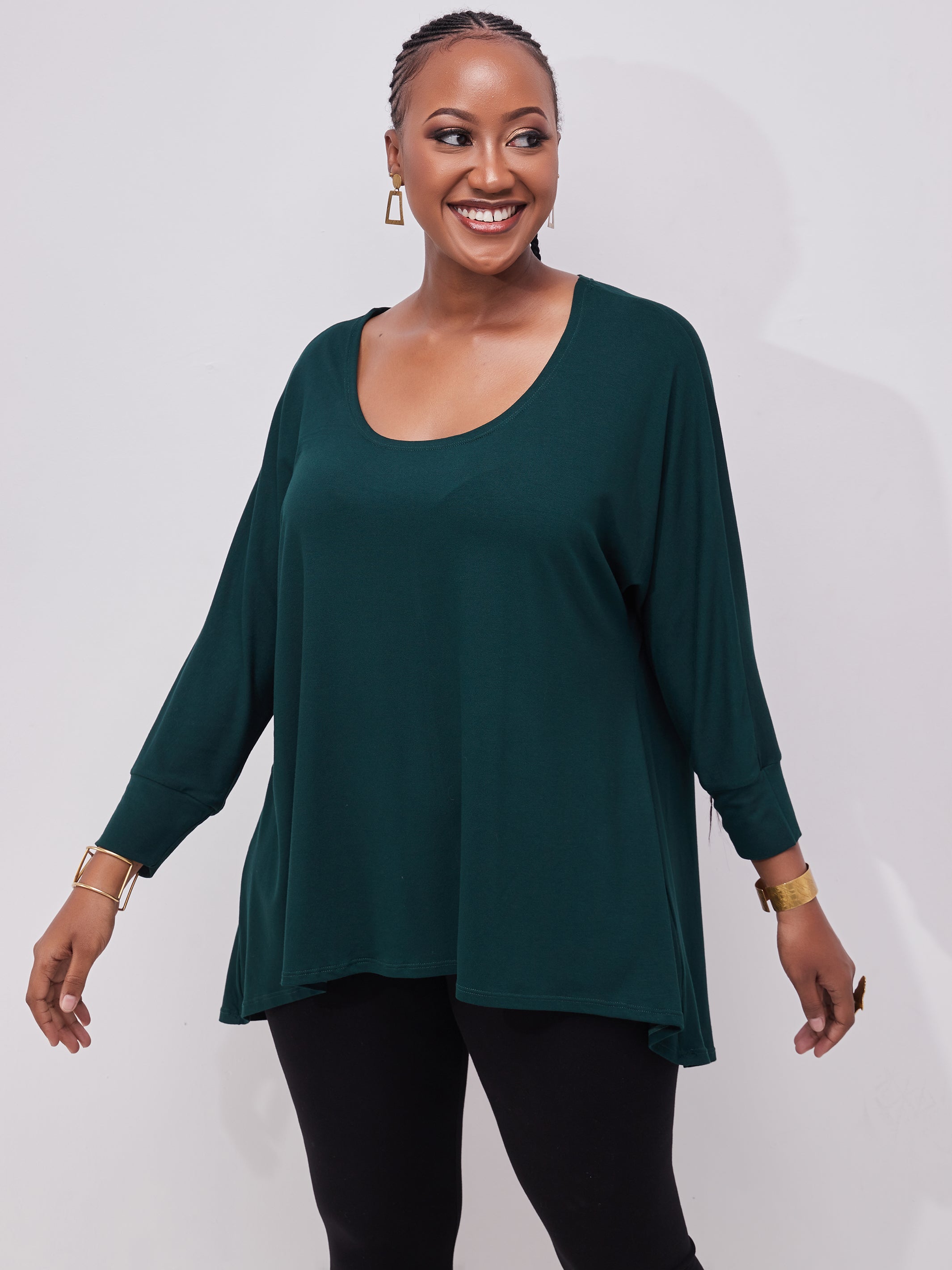Vivo Basic EW Loose Top - Dark Green