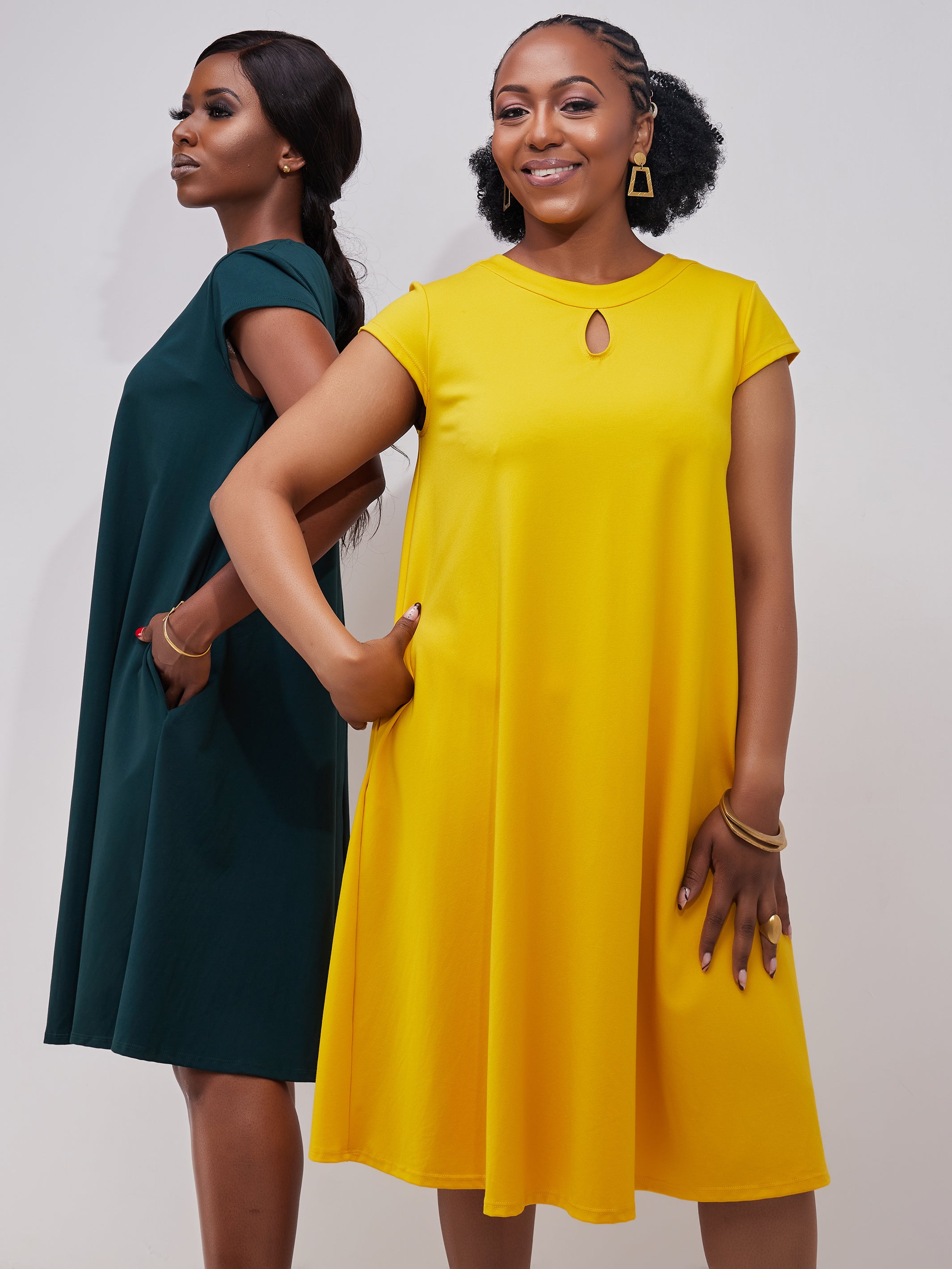 Vivo Sierra Tent Knee Length Dress Mustard Vivo Fashion Group Kenya