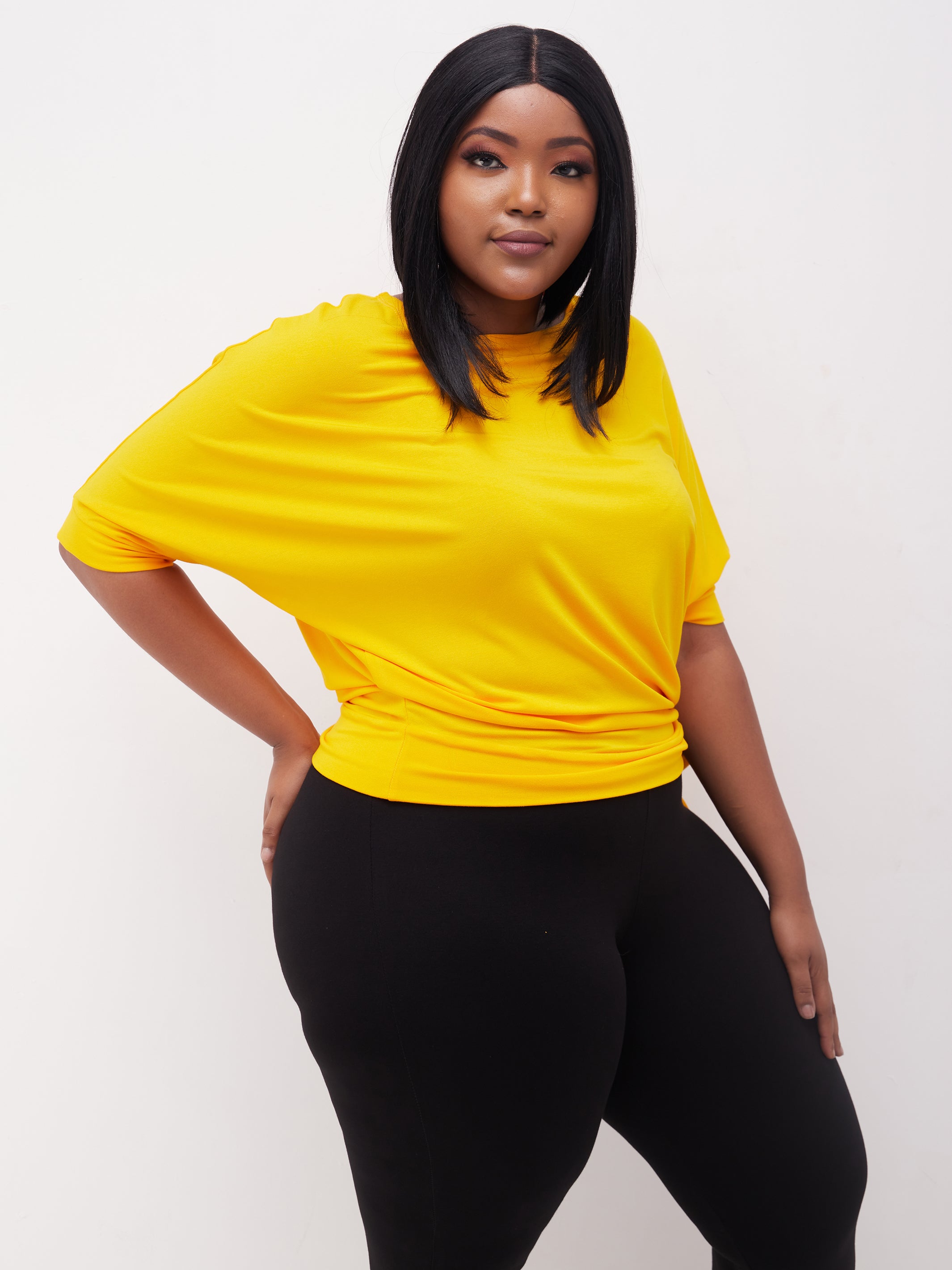 Vivo Bissa 3/4 Sleeved Dolman Top - Yellow