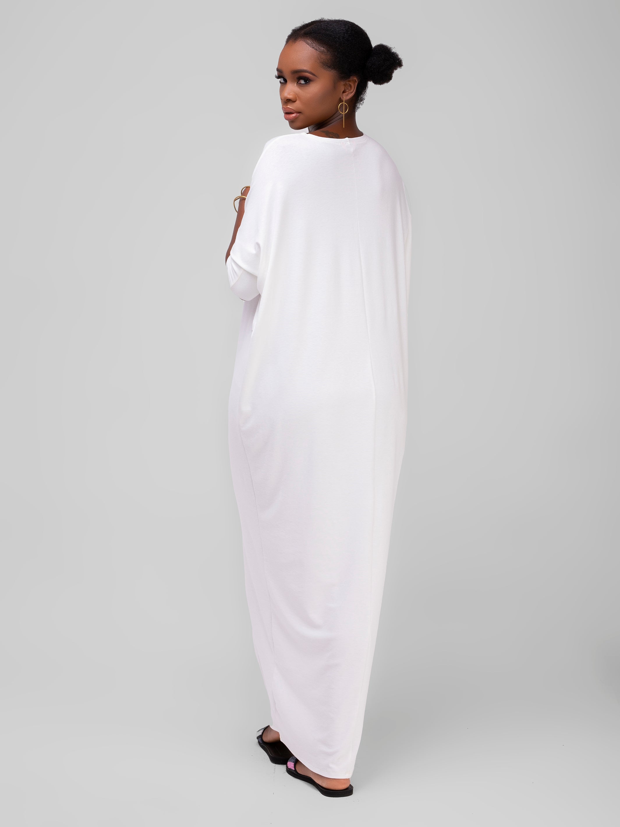 Vivo Basic Dolman Maxi Dress - White