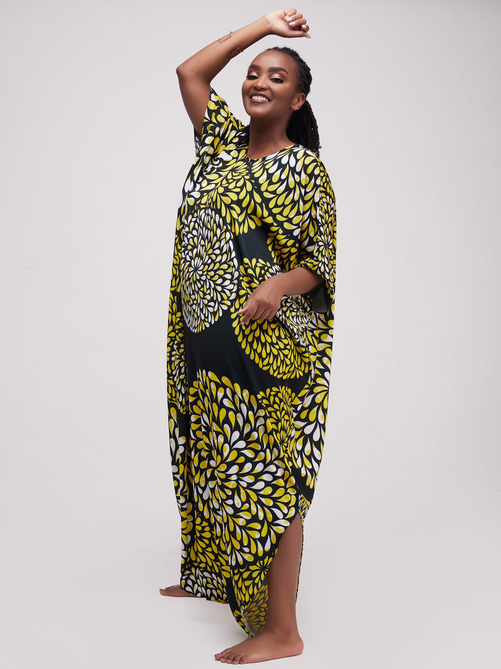 Vivo Alek Wide Jumpsuit - Yellow / Black Print