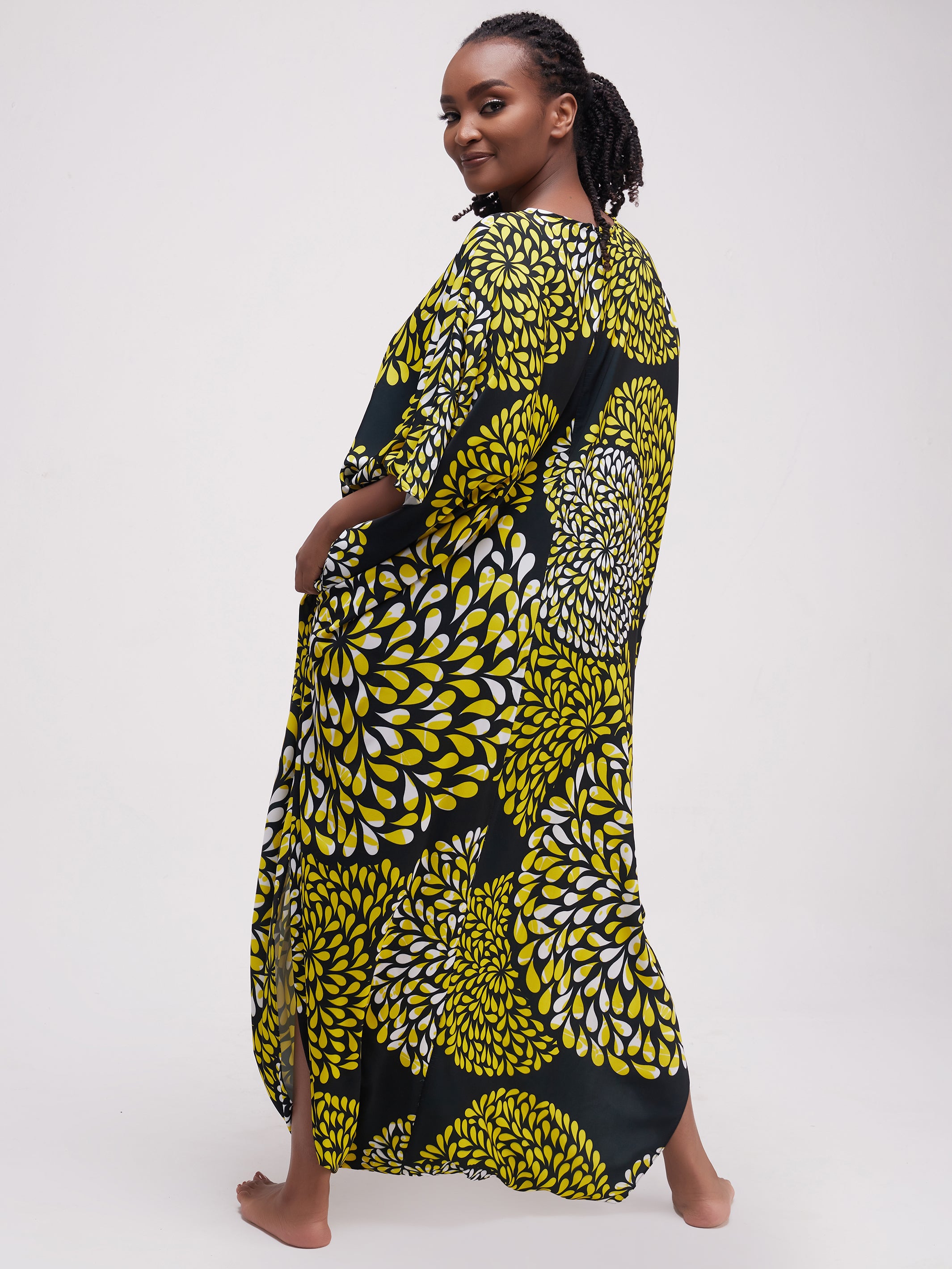 Vivo Alek Wide Jumpsuit - Yellow / Black Print