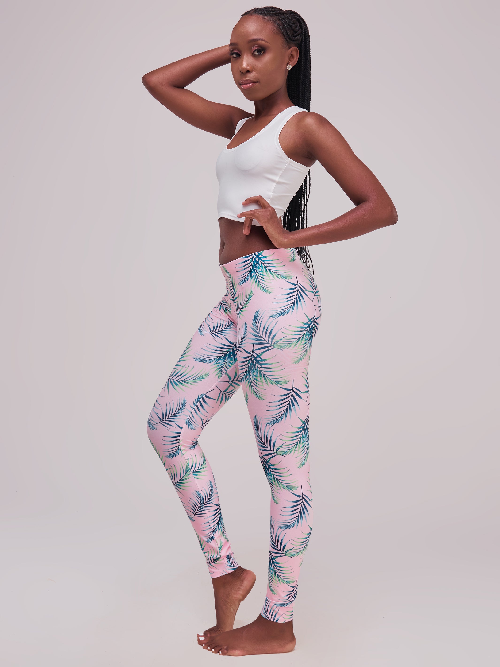 Zoya Essentials Leggings - Pink Leaves