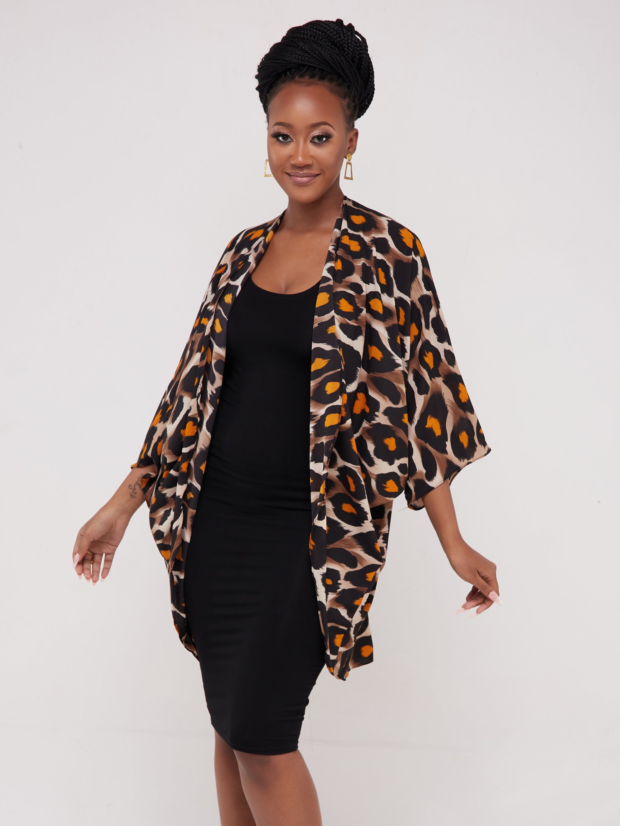 Safari Maisha Butterfly Waterfall - Mustard / Grey Floral Print