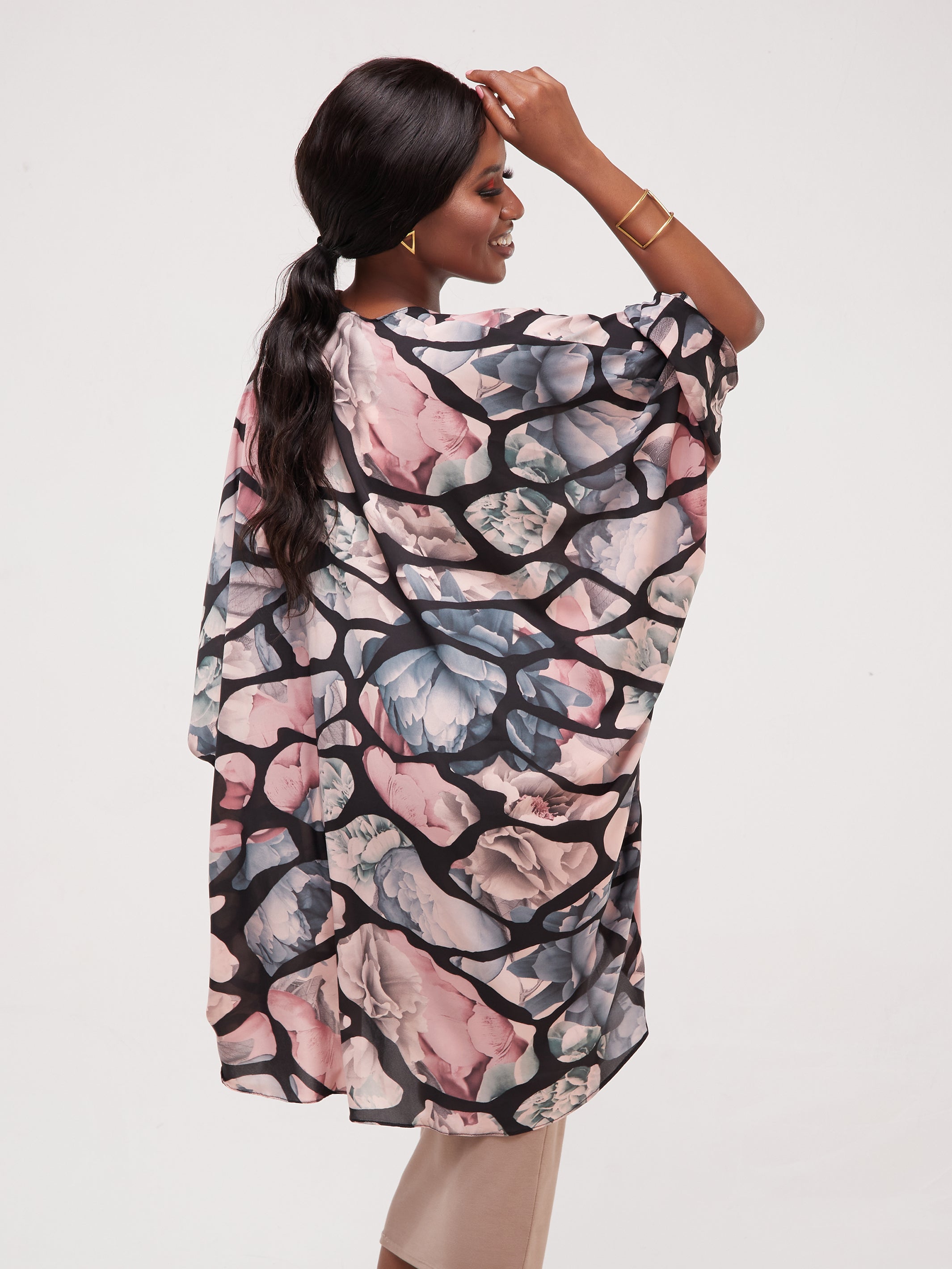 Safari Maisha Butterfly Waterfall - Pink / Black Print