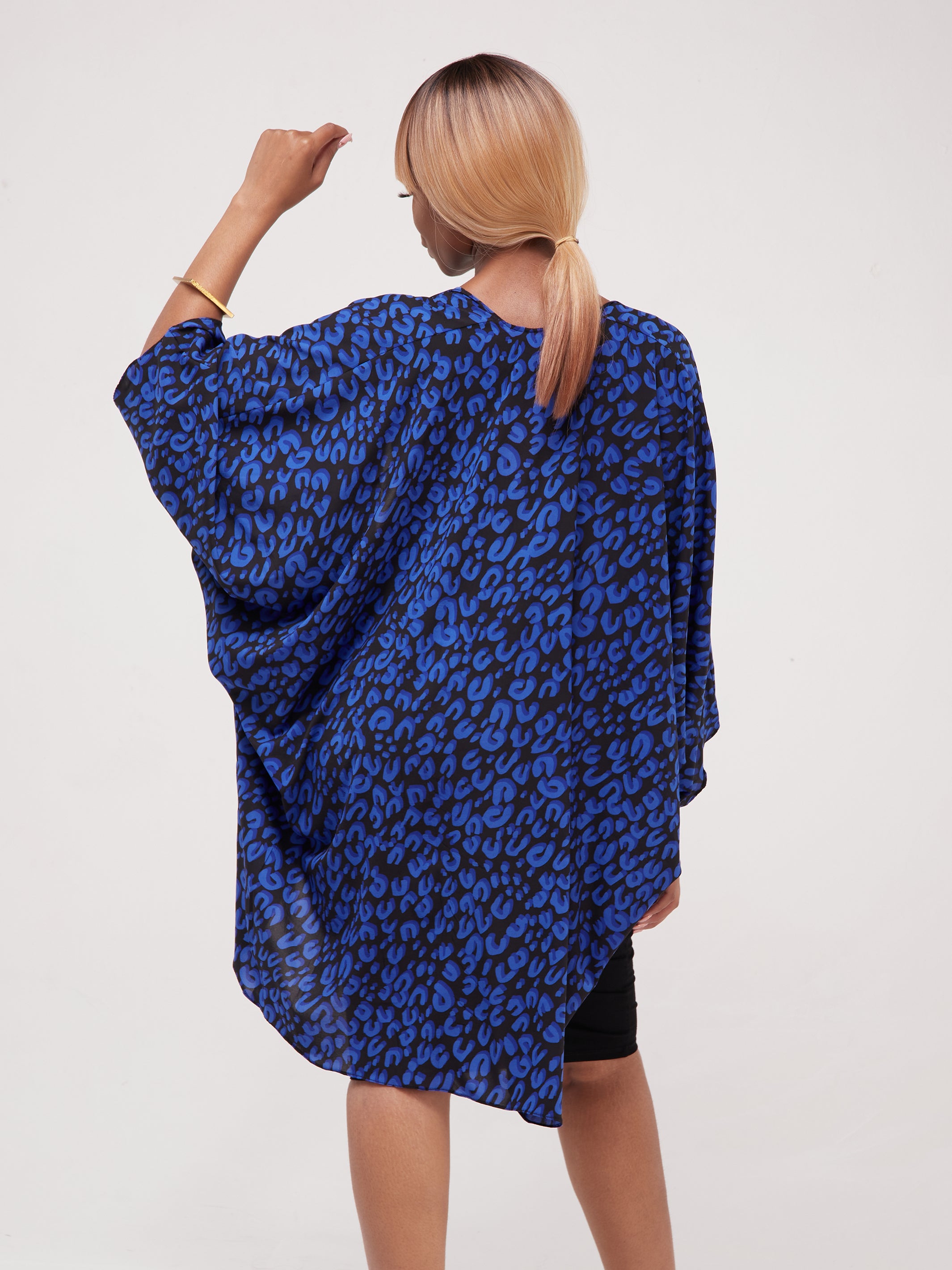 Safari Maisha Butterfly Waterfall - Blue / Black Print