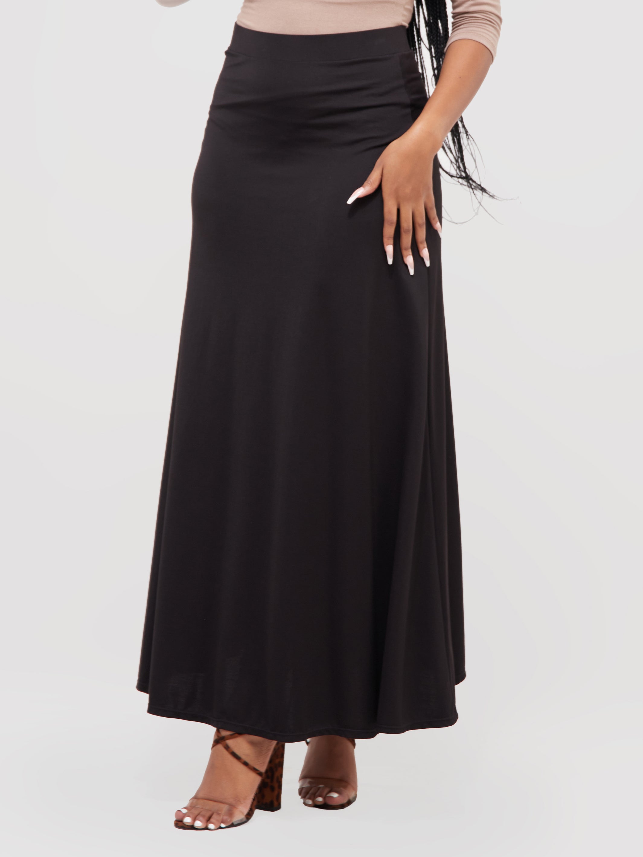 Vivo Ponte Maxi A-Line Skirt - Black
