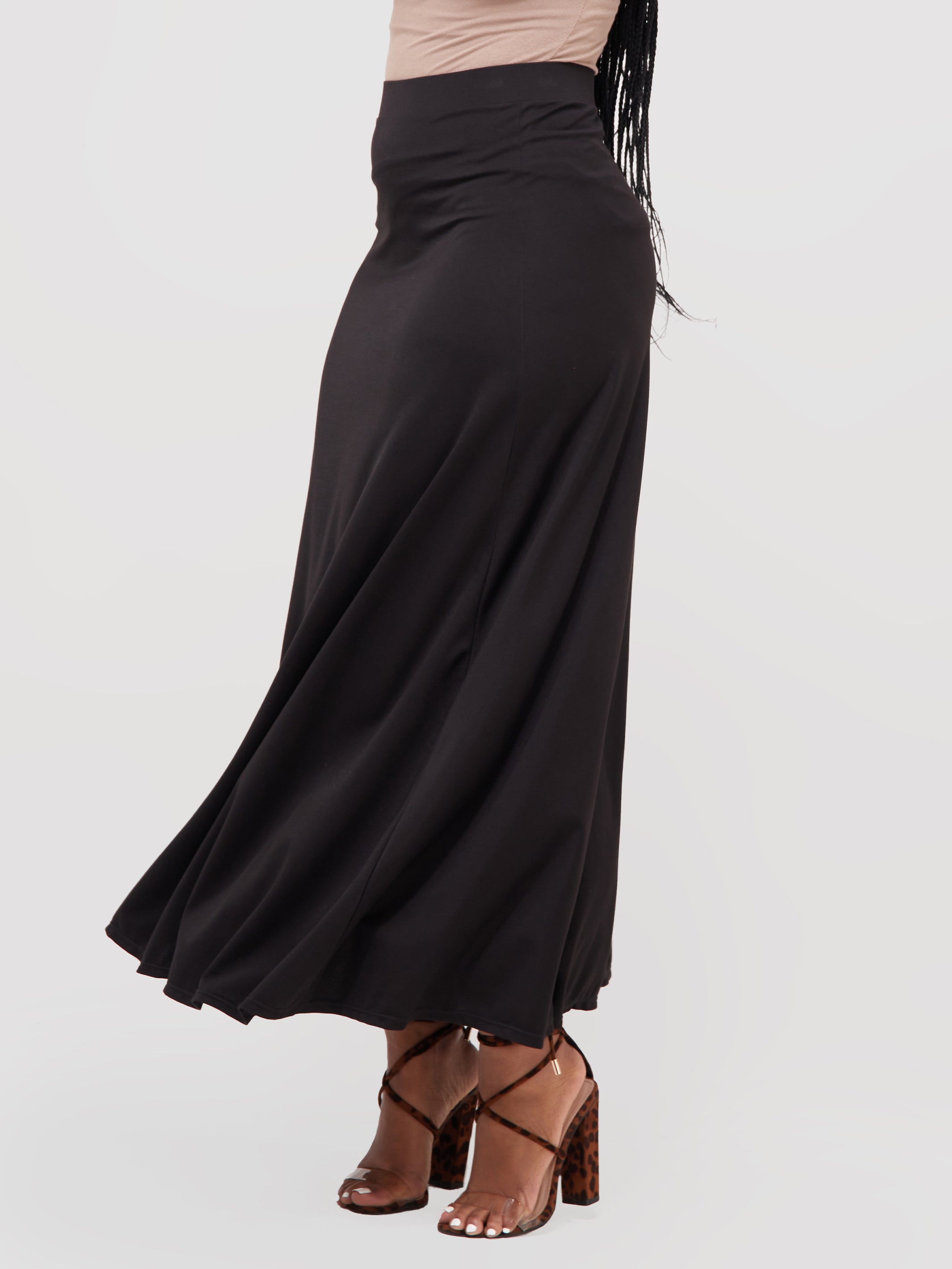 Vivo Ponte Maxi A-Line Skirt - Black