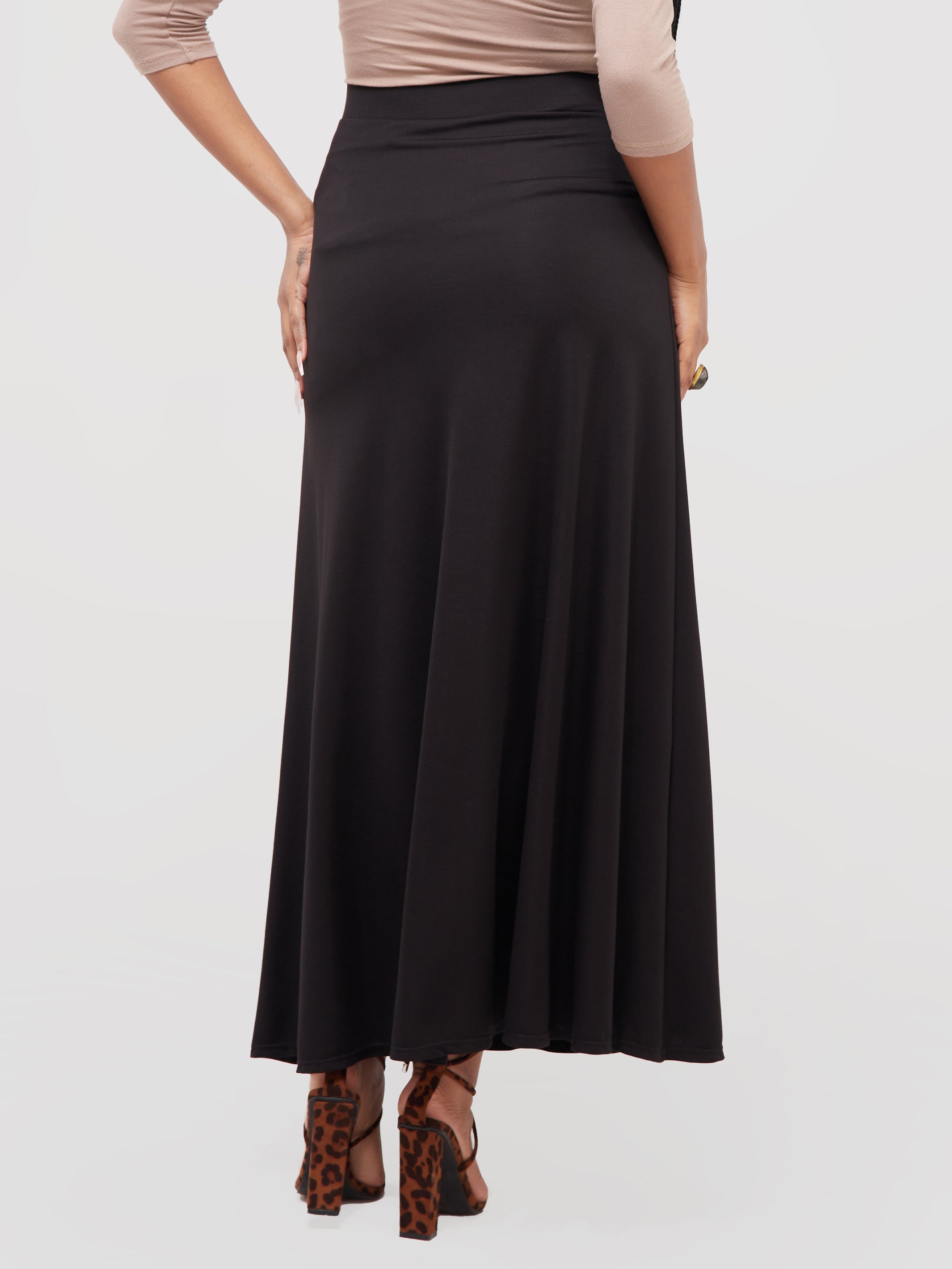 Vivo Ponte Maxi A-Line Skirt - Black
