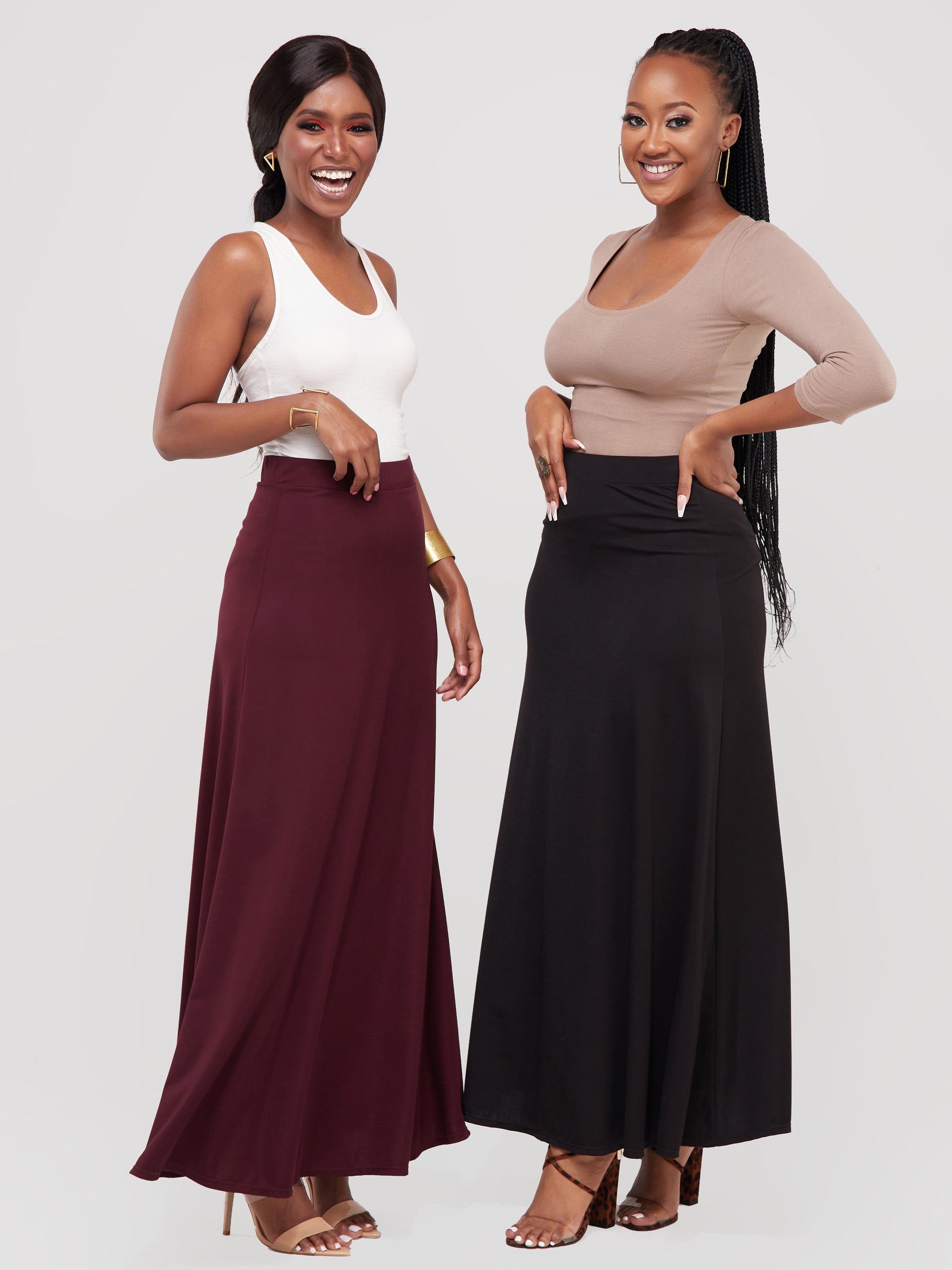Vivo Ponte Maxi A-Line Skirt - Raspberry