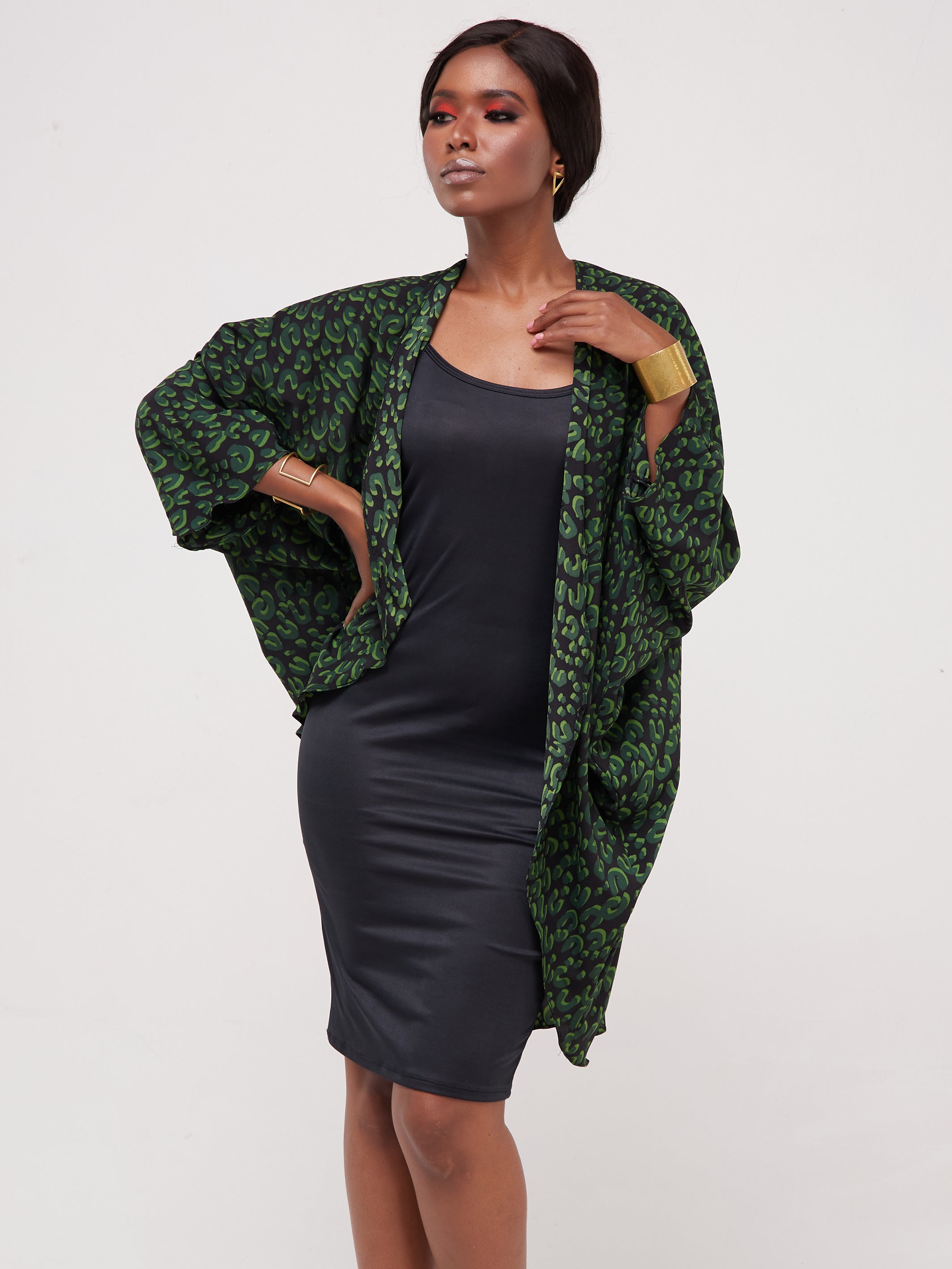 Safari Maisha Butterfly Waterfall - Green / Black Print