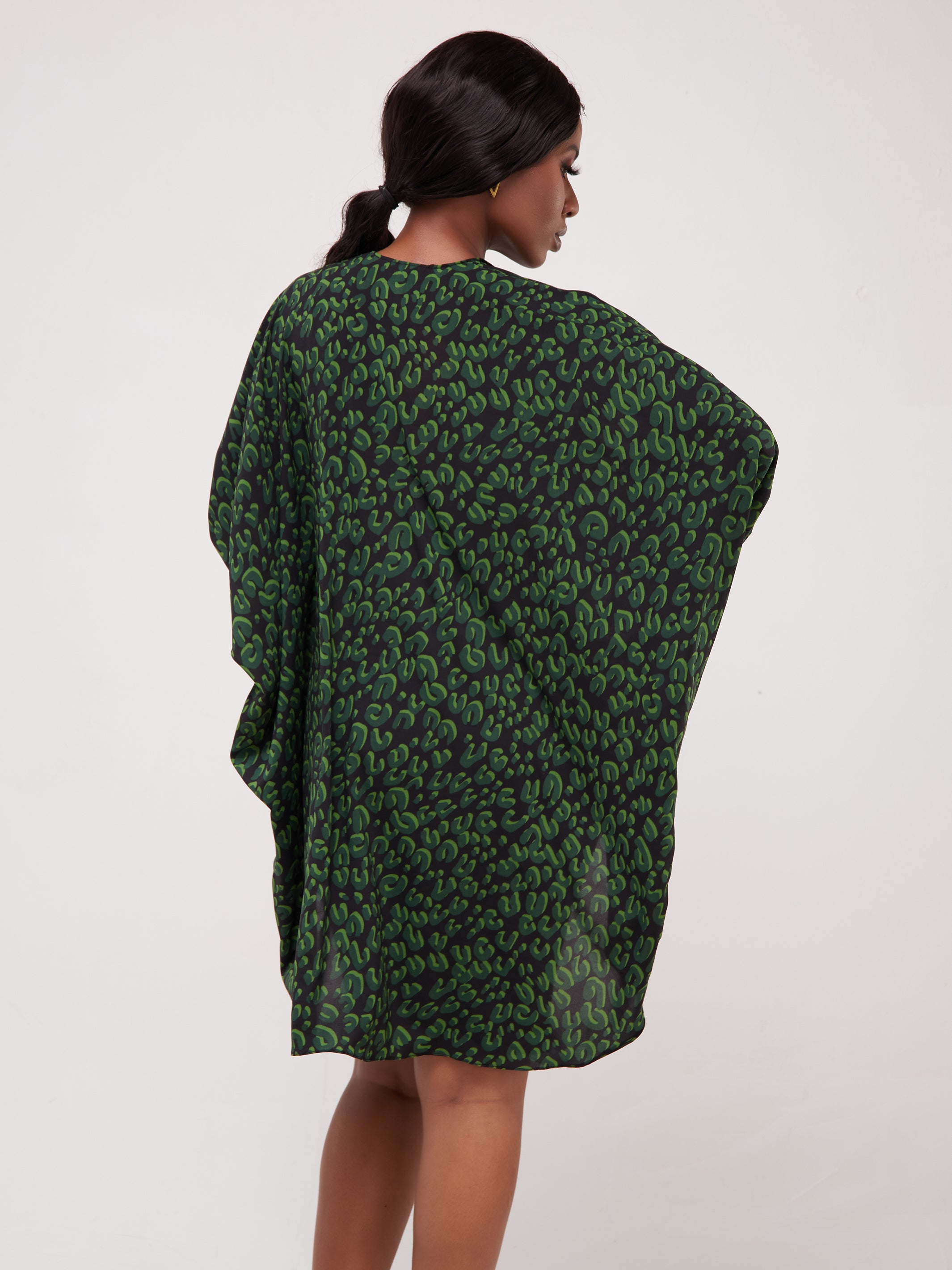Safari Maisha Butterfly Waterfall - Green / Black Print