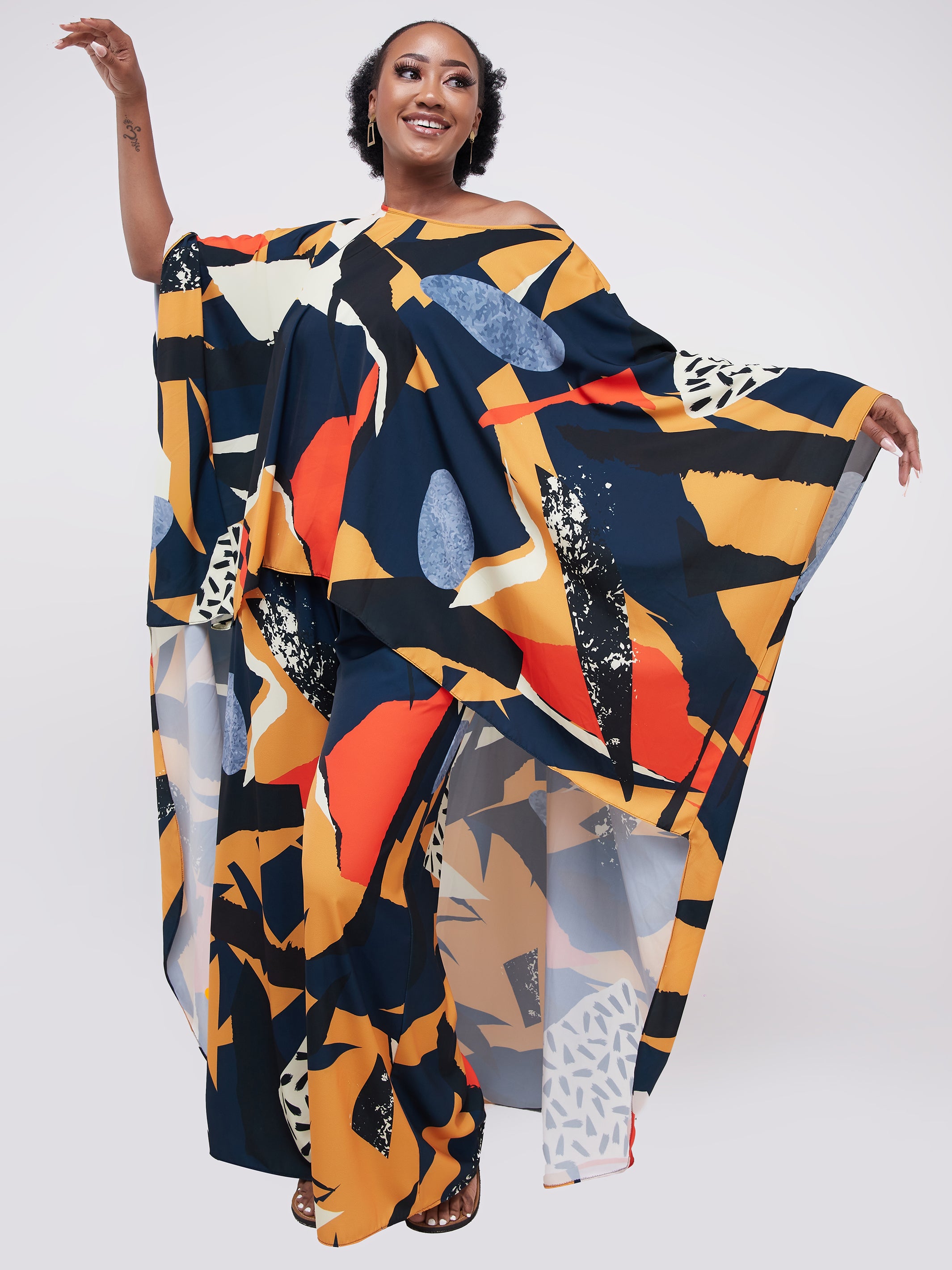 Vivo Alek Hi-low Top - Mustard Print