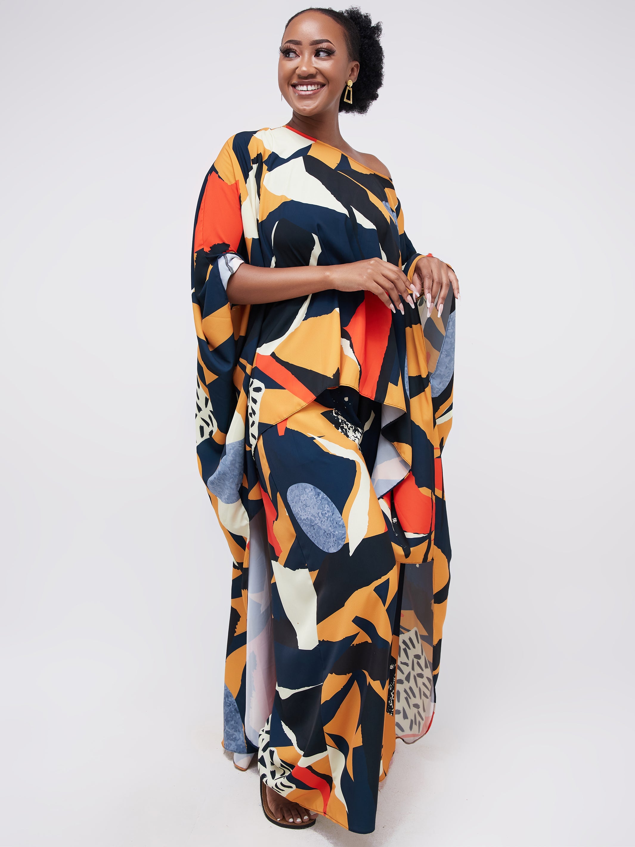 Vivo Alek Hi-low Top - Mustard Print