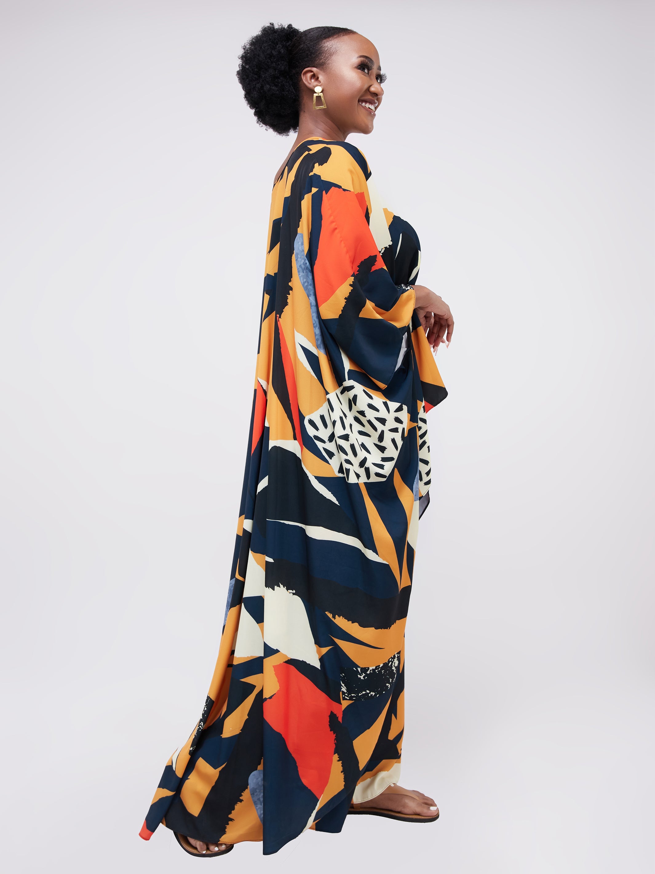 Vivo Alek Hi-low Top - Mustard Print