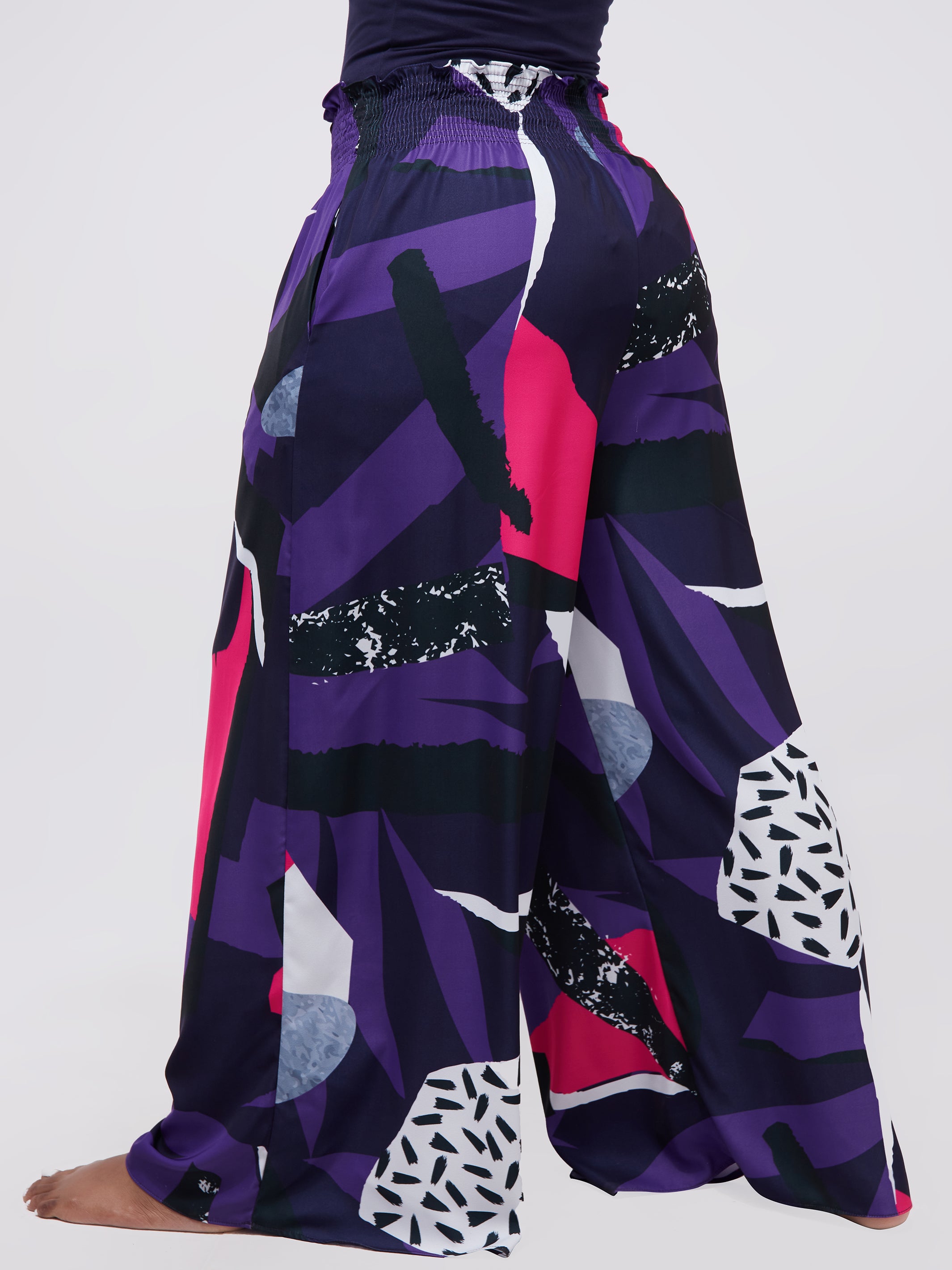 Vivo Alek Wide Leg Pants - Purple Print