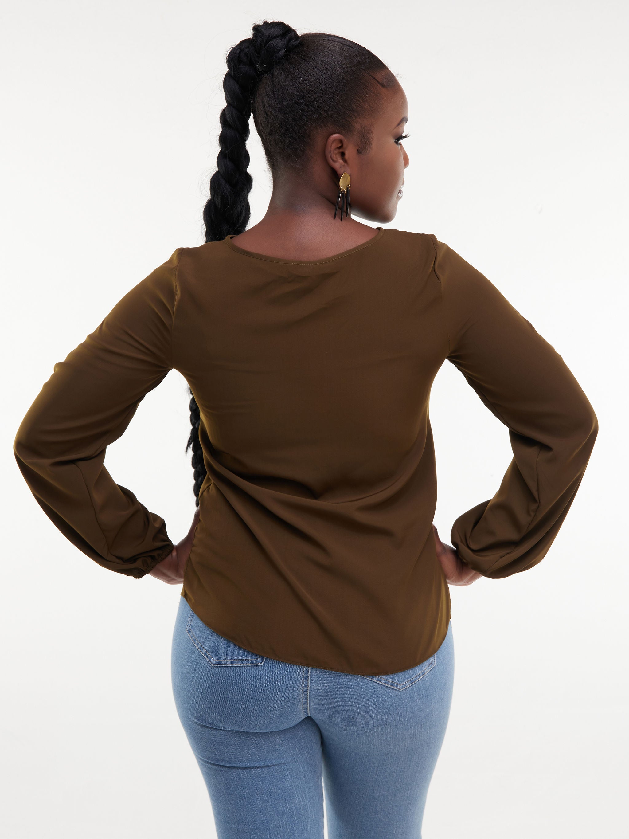 Vivo Basic Long Sleeved Bishop Top - Hunters