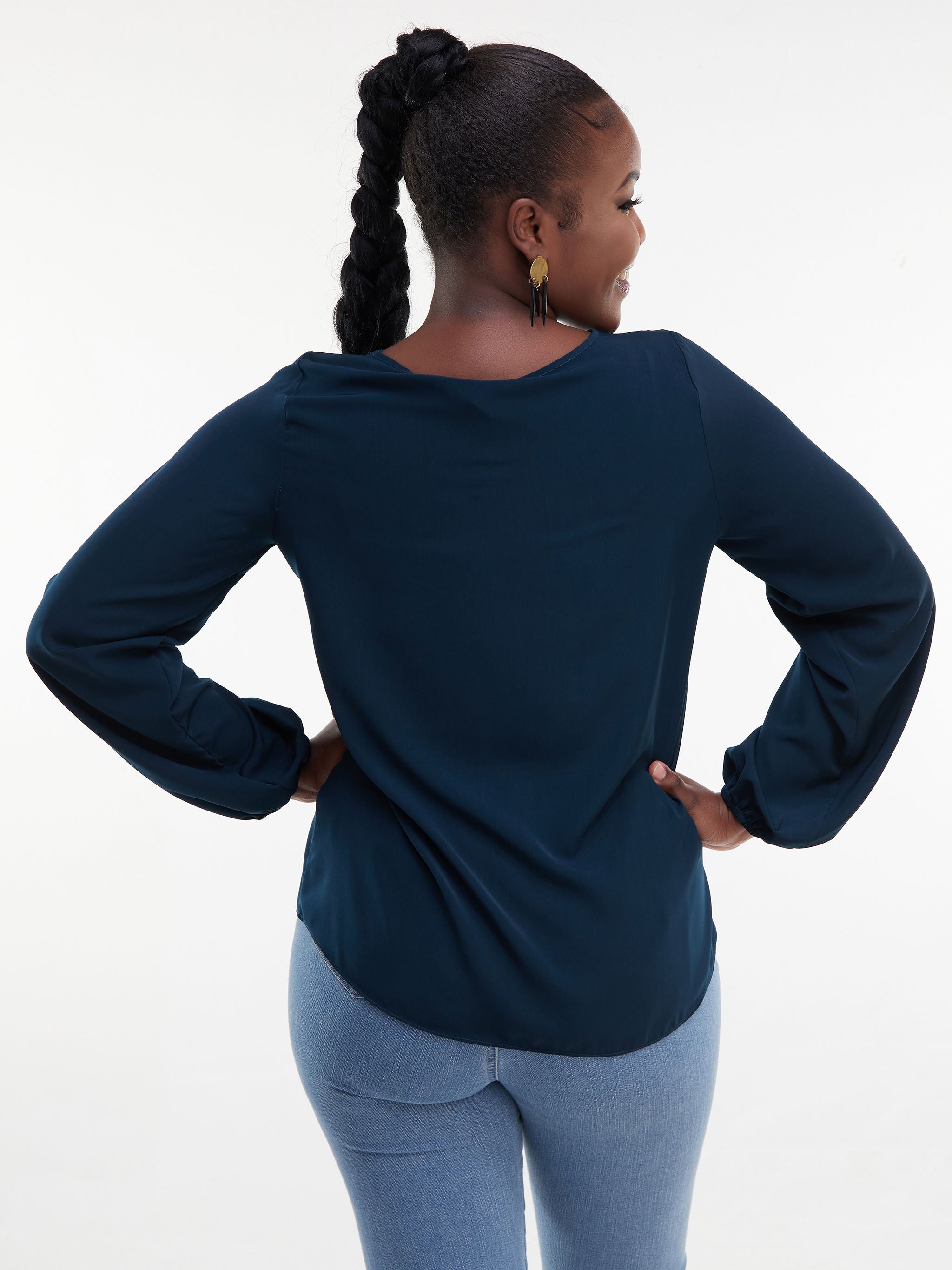 Vivo Basic Long Sleeved Bishop Top - Teal