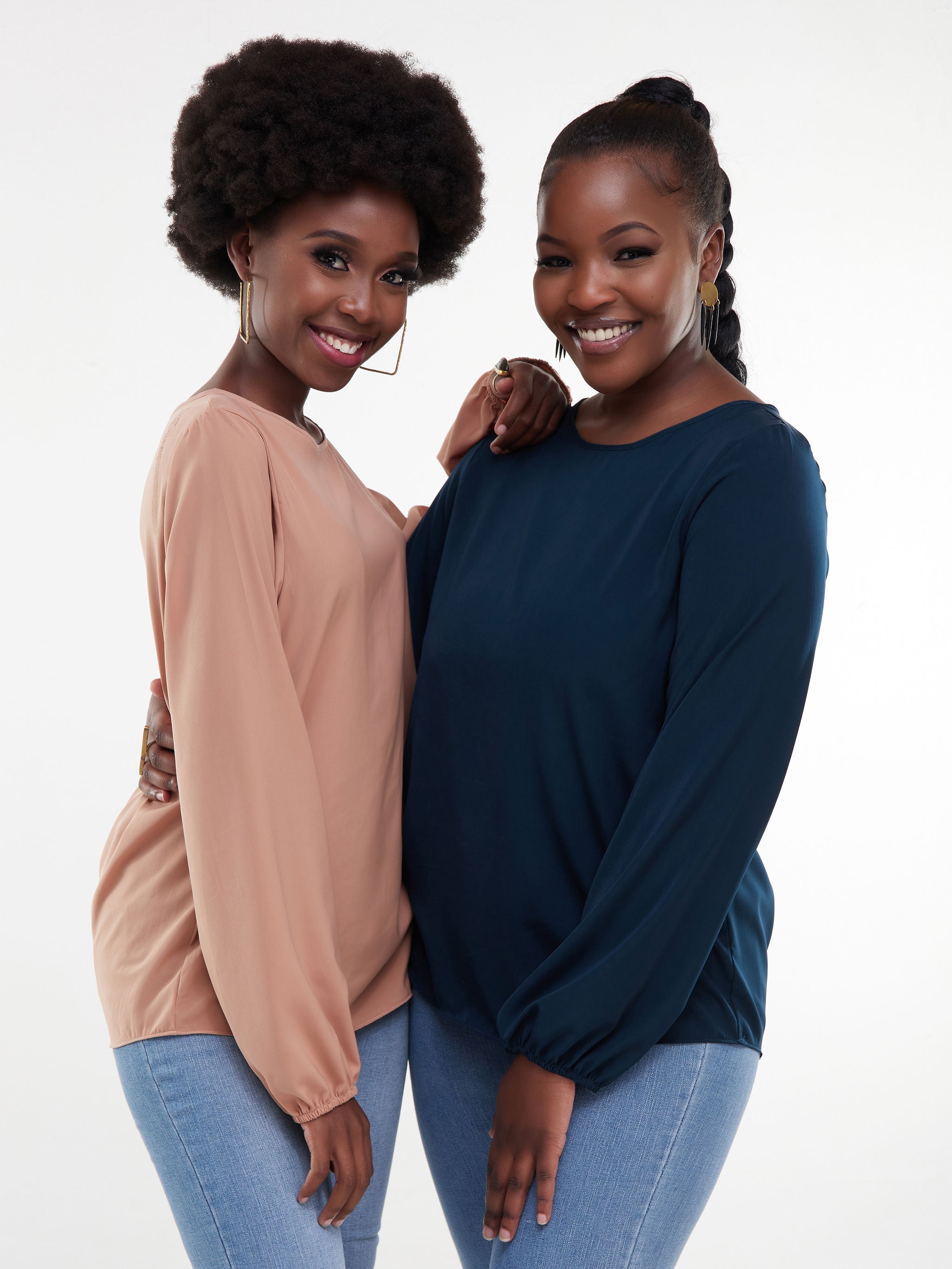 Vivo Basic Long Sleeved Bishop Top - Coral