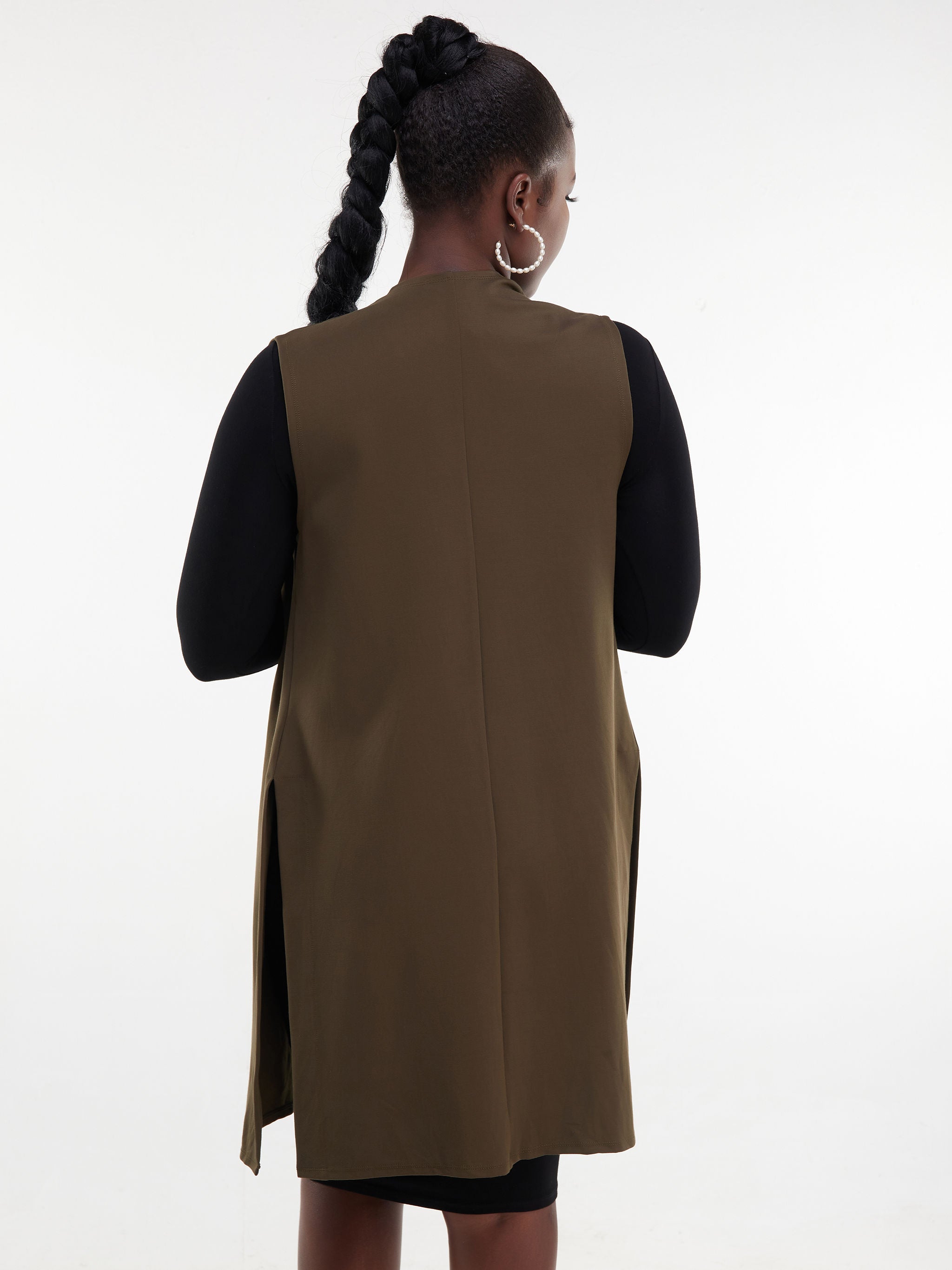 Vivo Basic Sleeveless Overcoat - Hunters Green