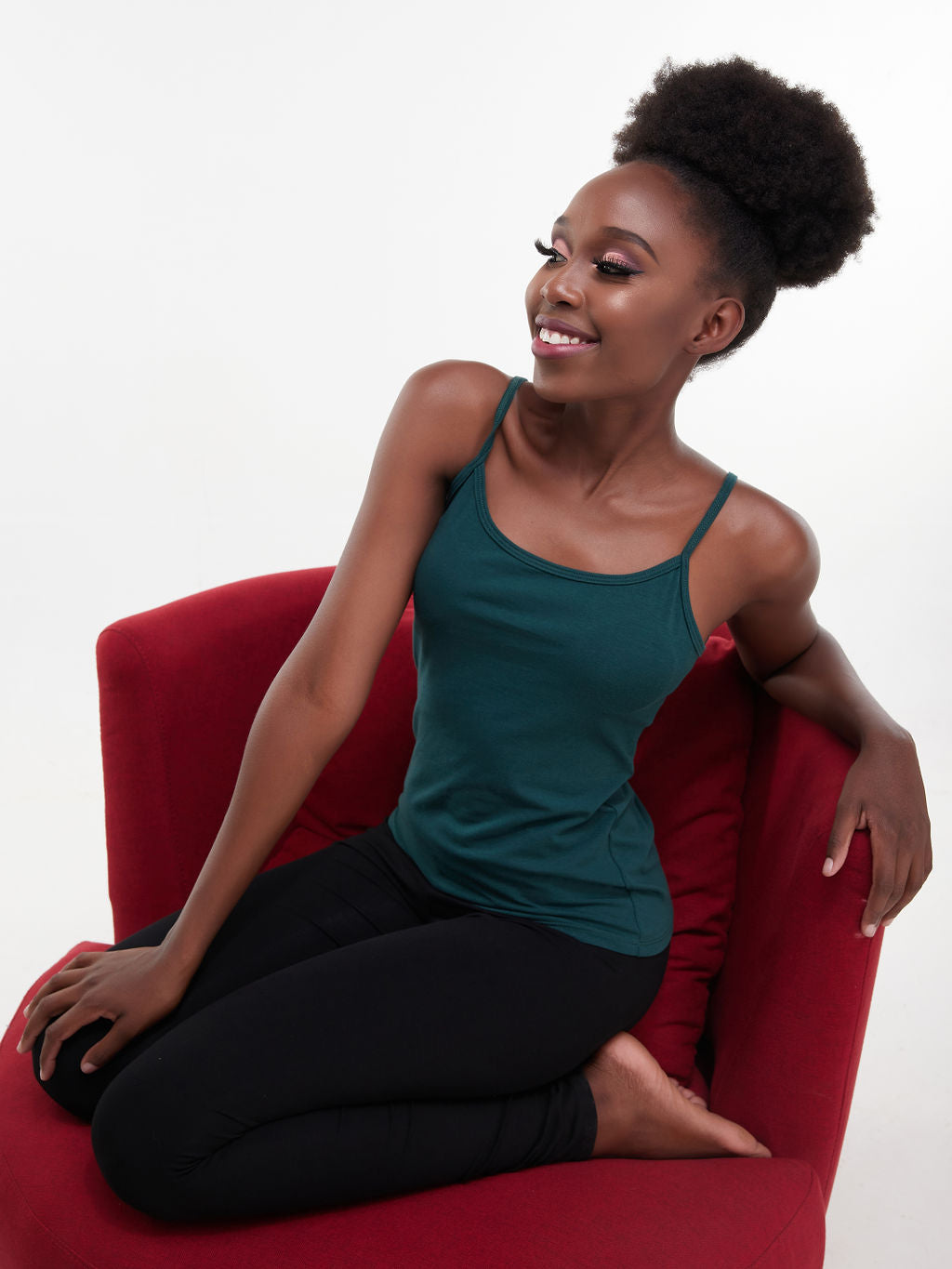 Zoya Chill Spaghetti Strap Tank Top - Dark Green
