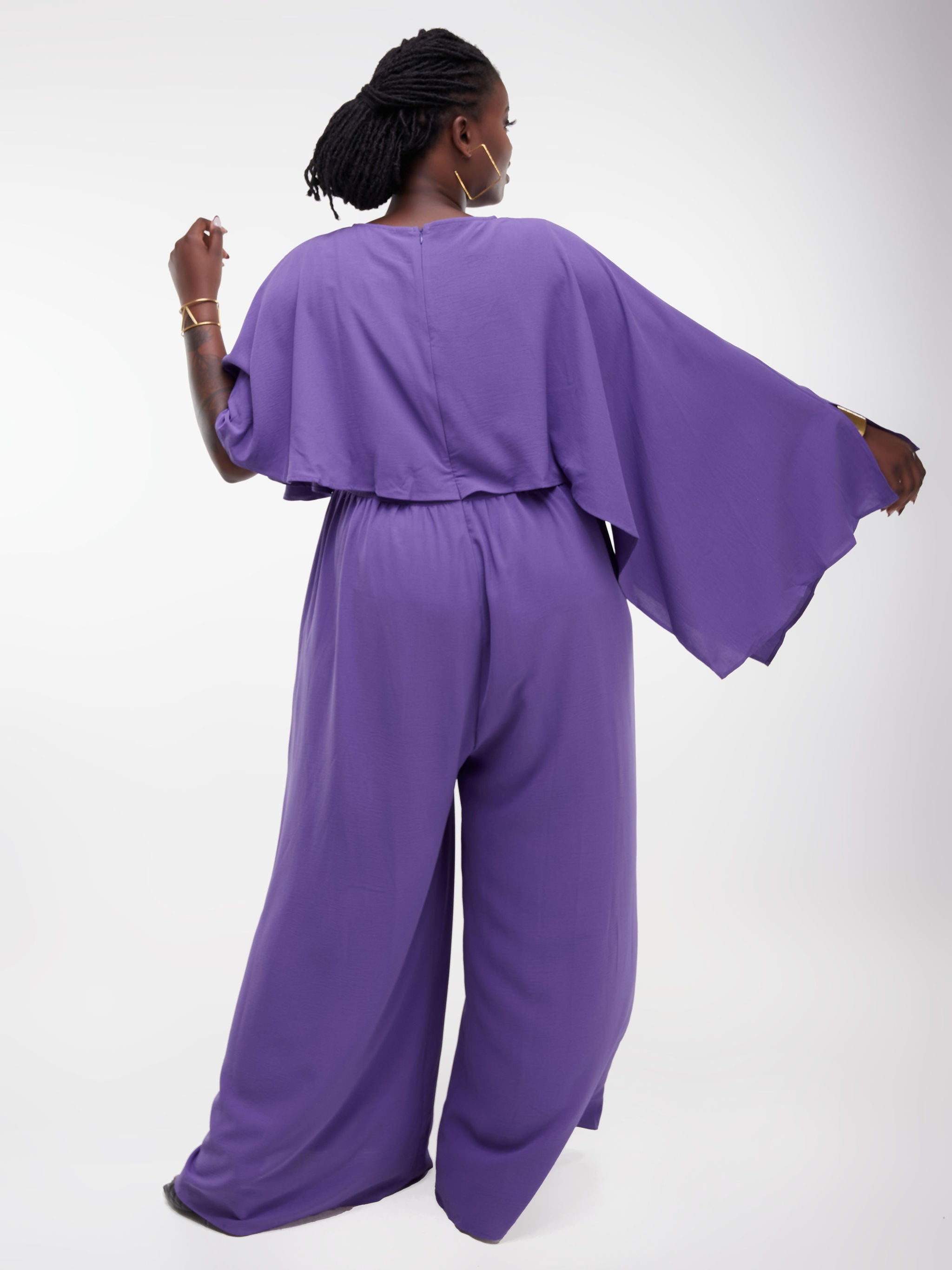 Unaku Cape Jumpsuit - Purple