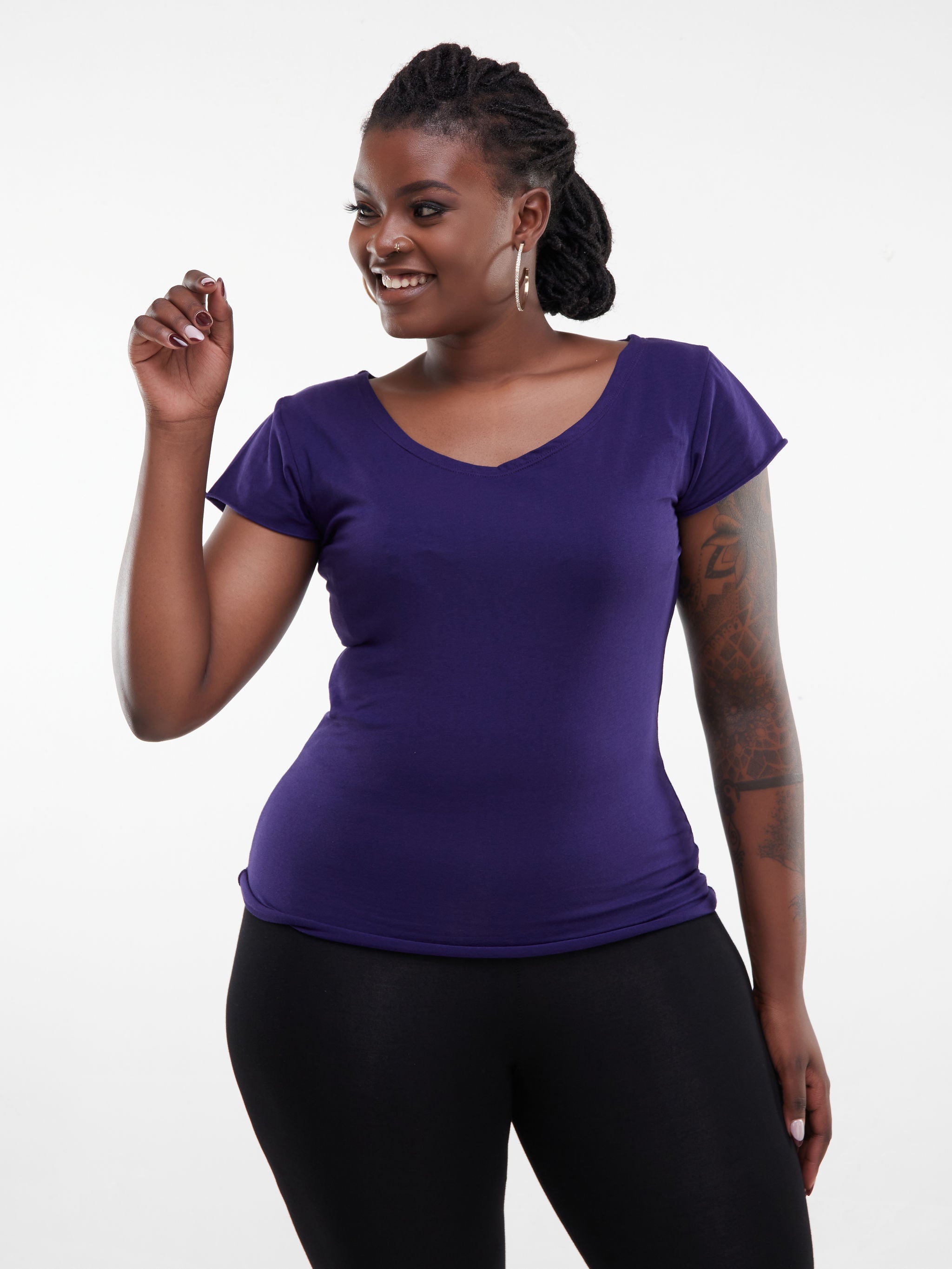 Zoya Chill Cap Sleeve T-shirt - Purple