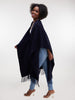 Vivo Basic Double Layered Wrap Poncho - Navy Blue