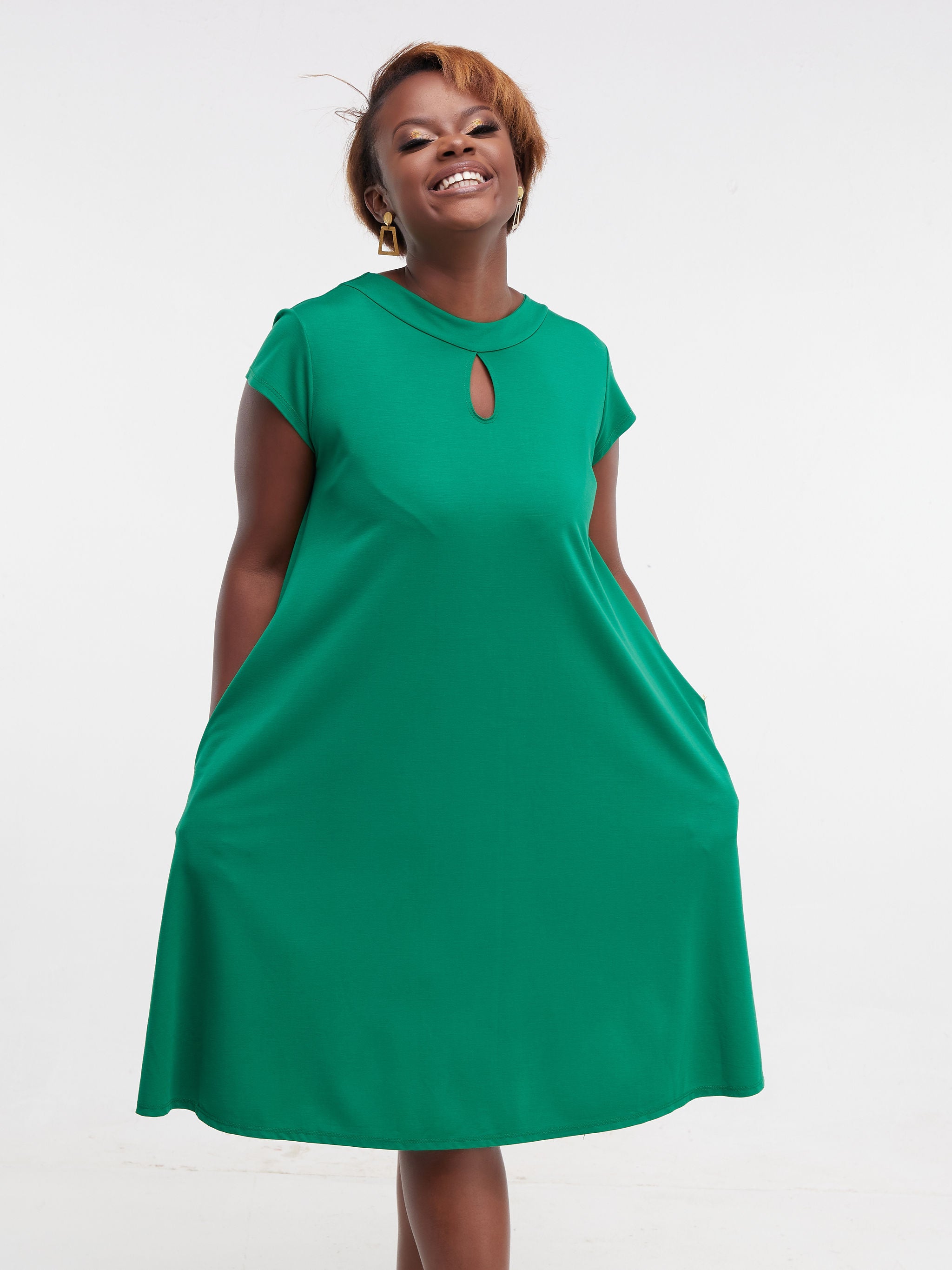 Vivo Sierra Tent Knee Length Dress - Green
