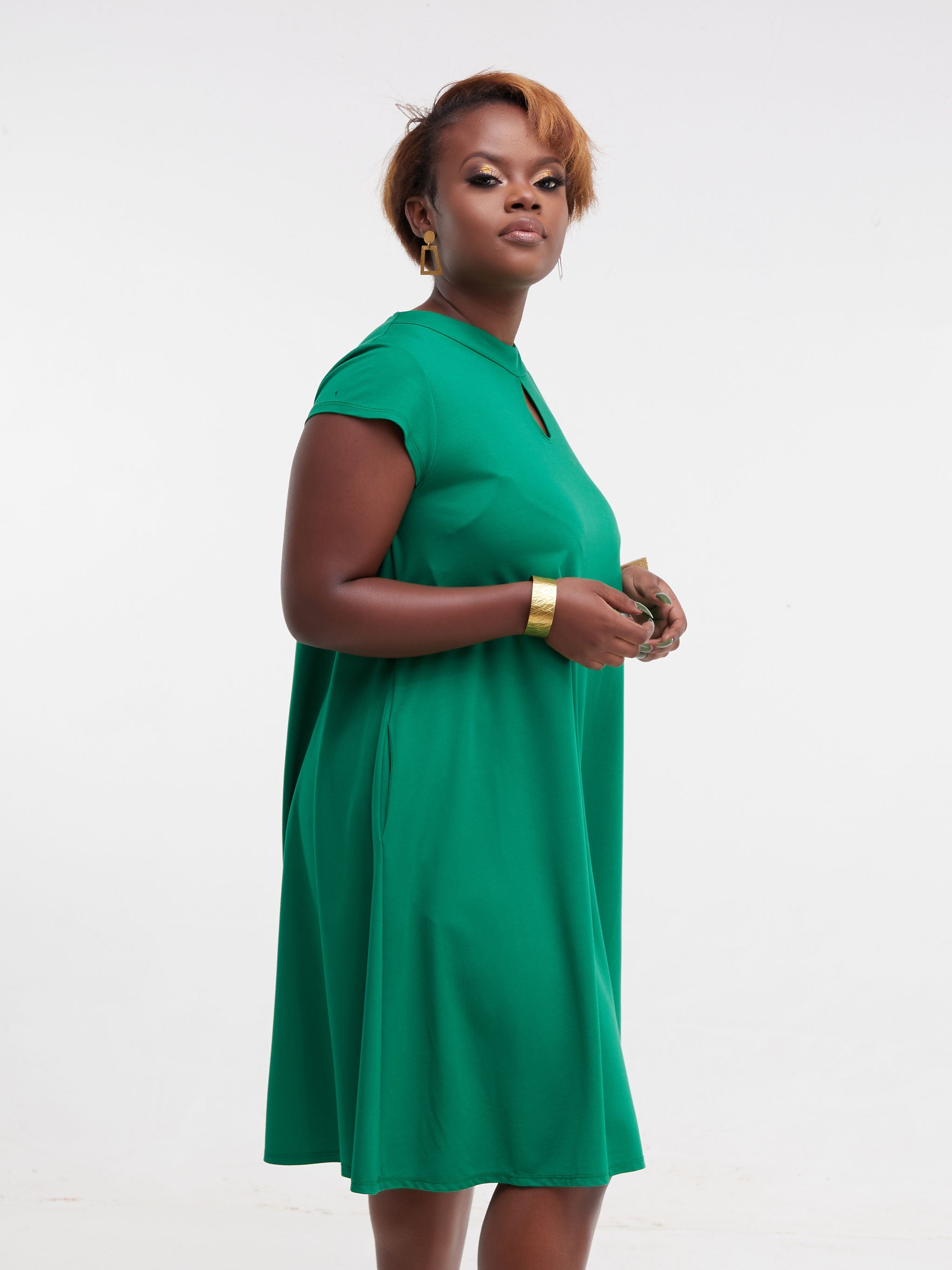 Vivo Sierra Tent Knee Length Dress - Green