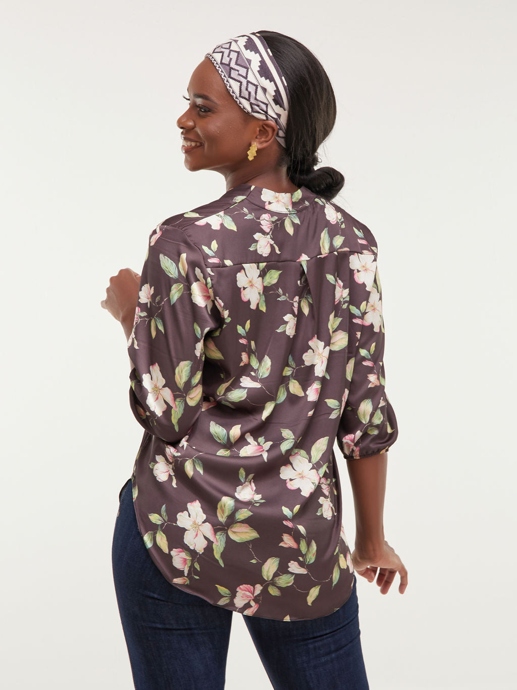 Safari Dua Shirt - Black Floral Print