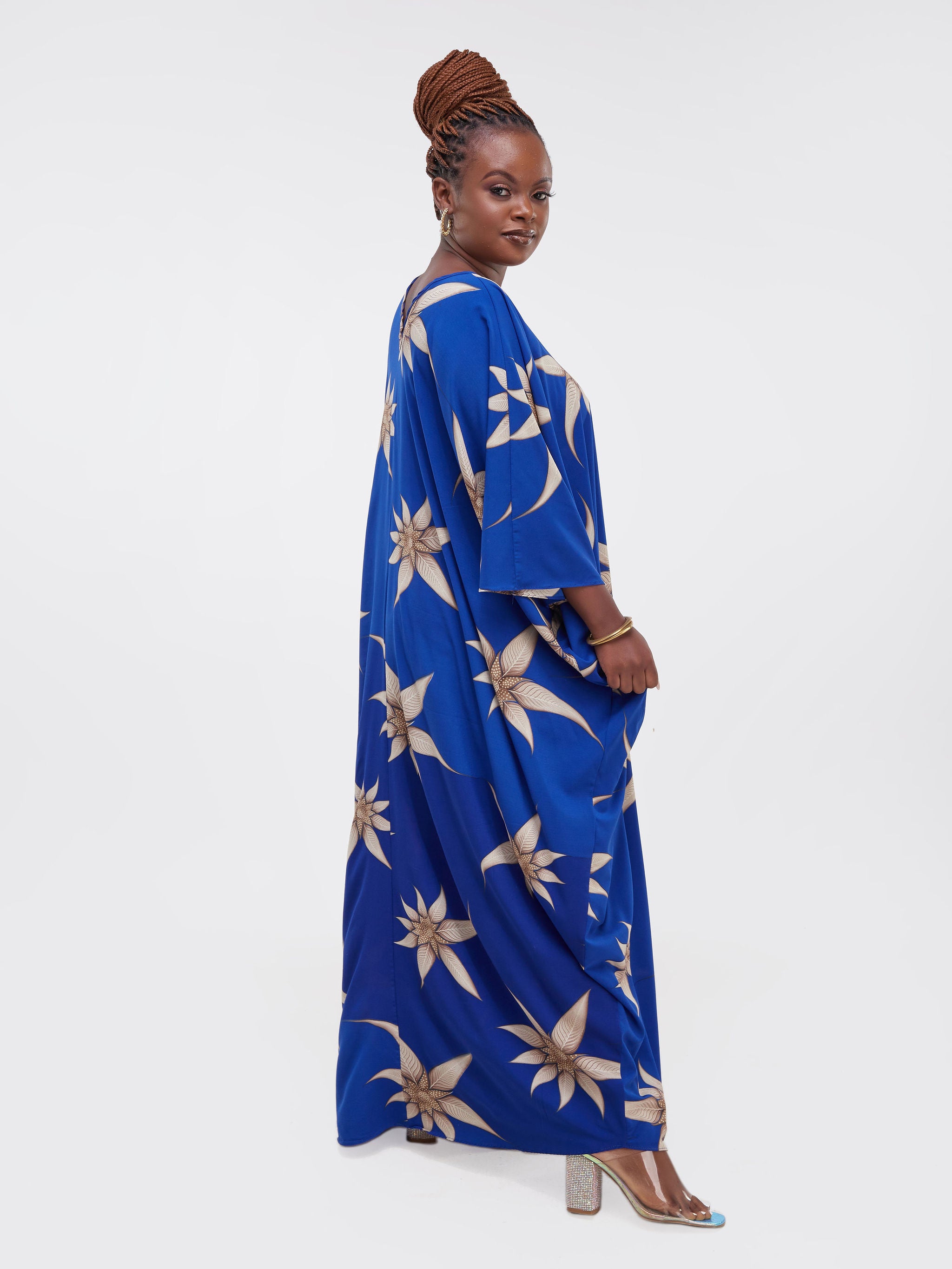 Safari Maisha Dolman Maxi Kaftan - Blue Print