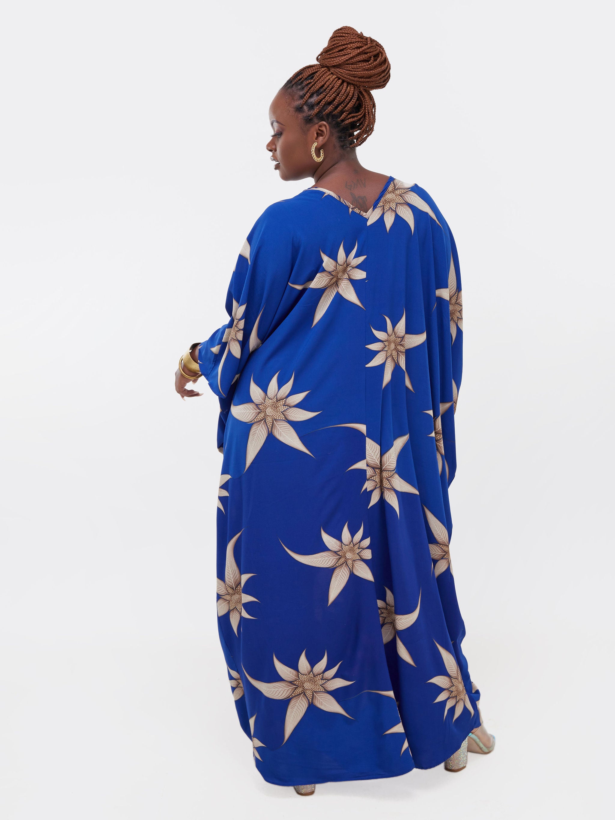 Safari Maisha Dolman Maxi Kaftan - Blue Print