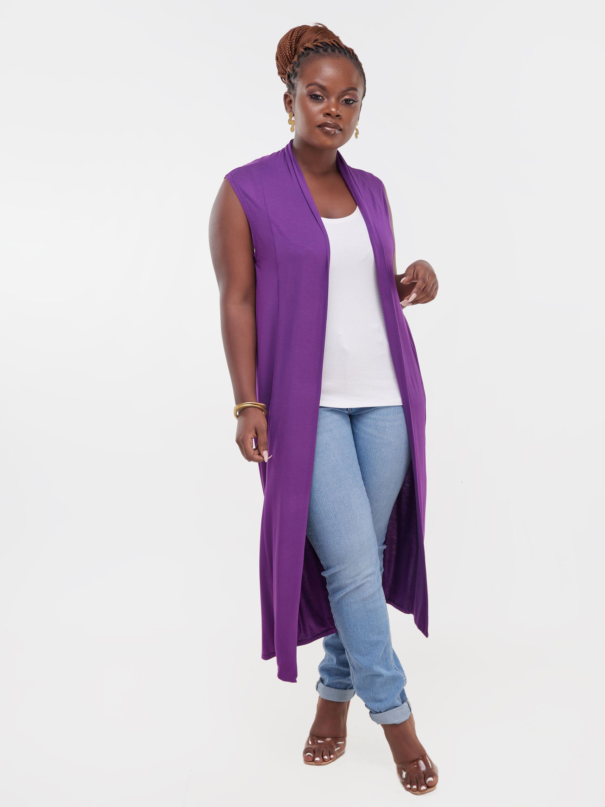 Vivo Basic Sleeveless Long Lily Waterfall - Purple