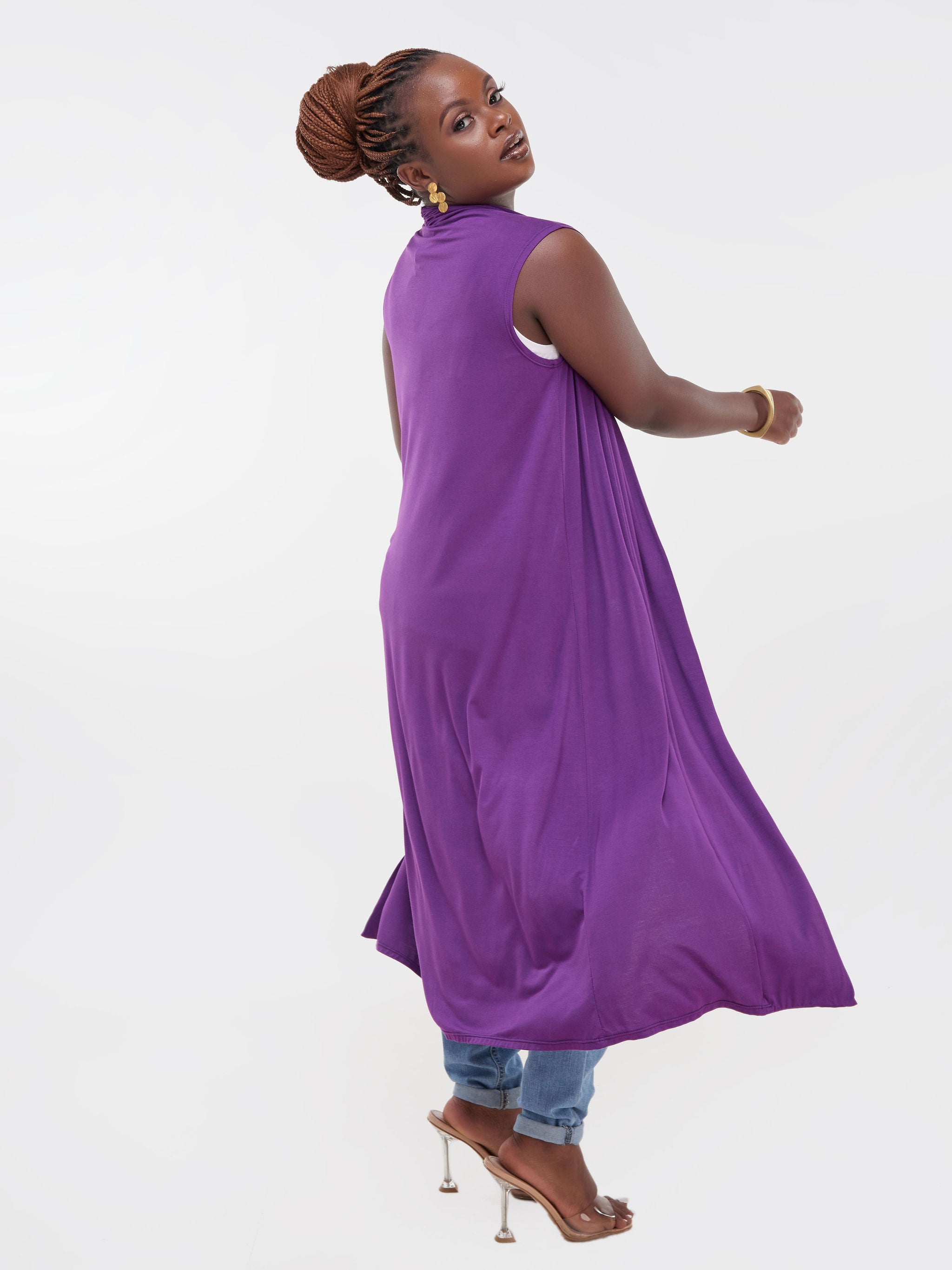 Vivo Basic Sleeveless Long Lily Waterfall - Purple