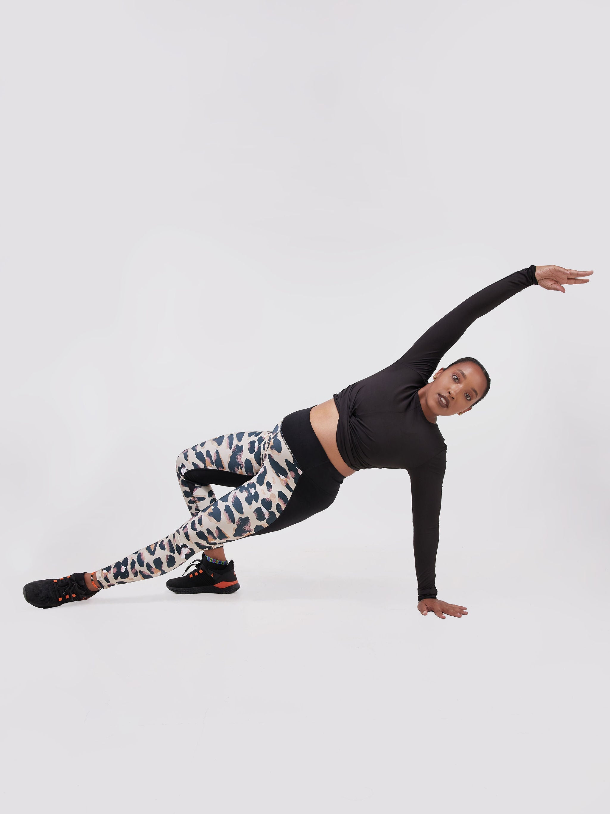 Zoya High Rise Fitness Tights - Black / Animal Print