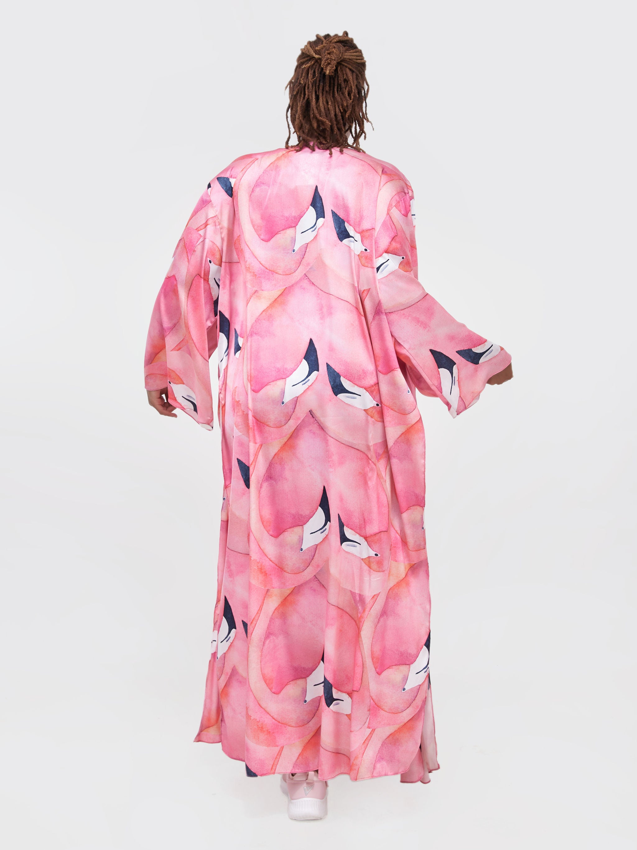 Zoya Athleisure Long Sleeve Kimono - Flamingo Print