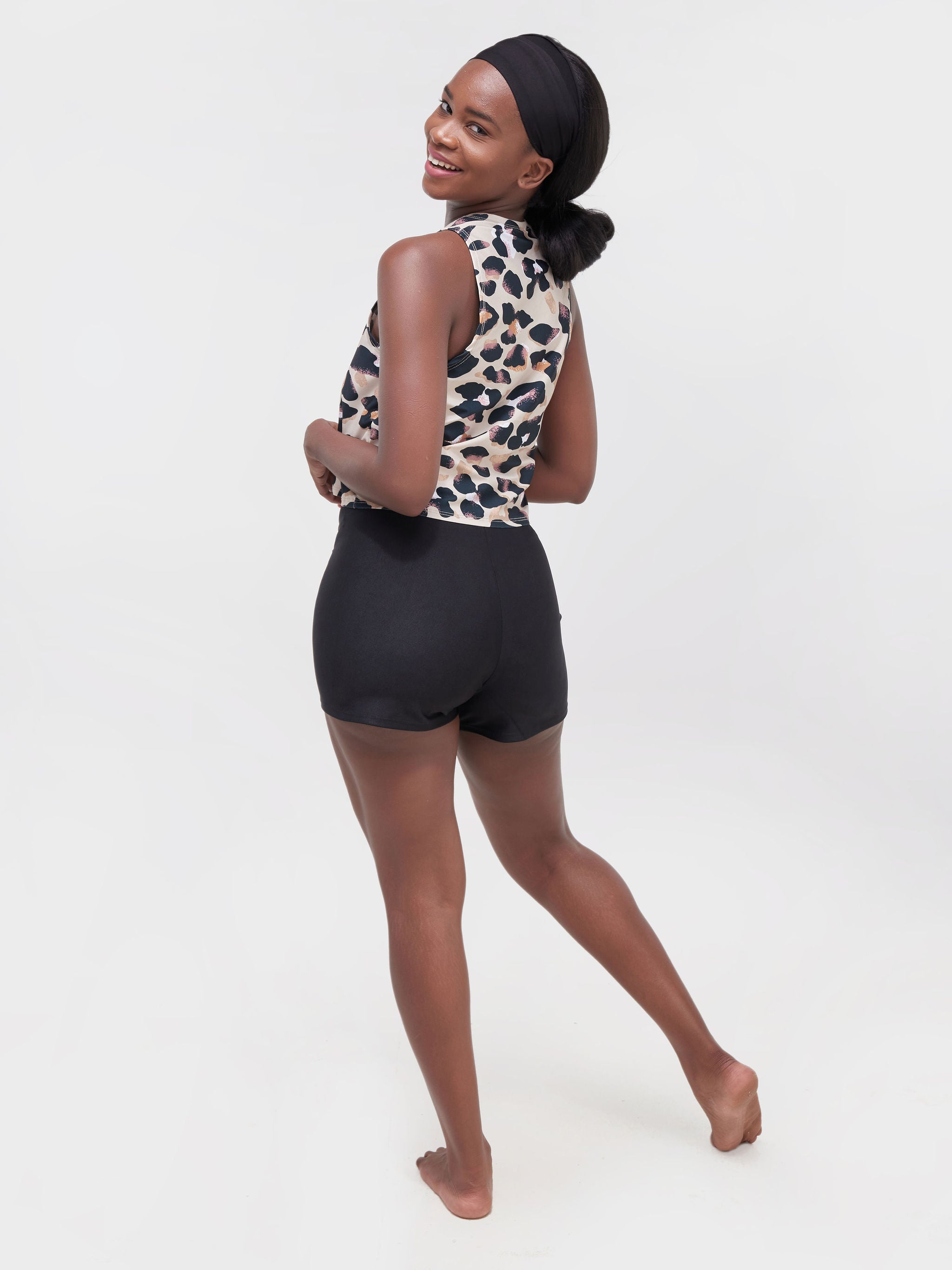 Zoya Fitness Loose Vest - Animal Print